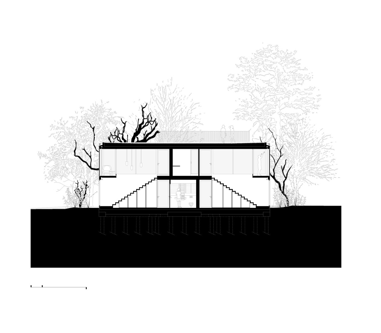 Section. Twin Holiday Home by építész stúdió.