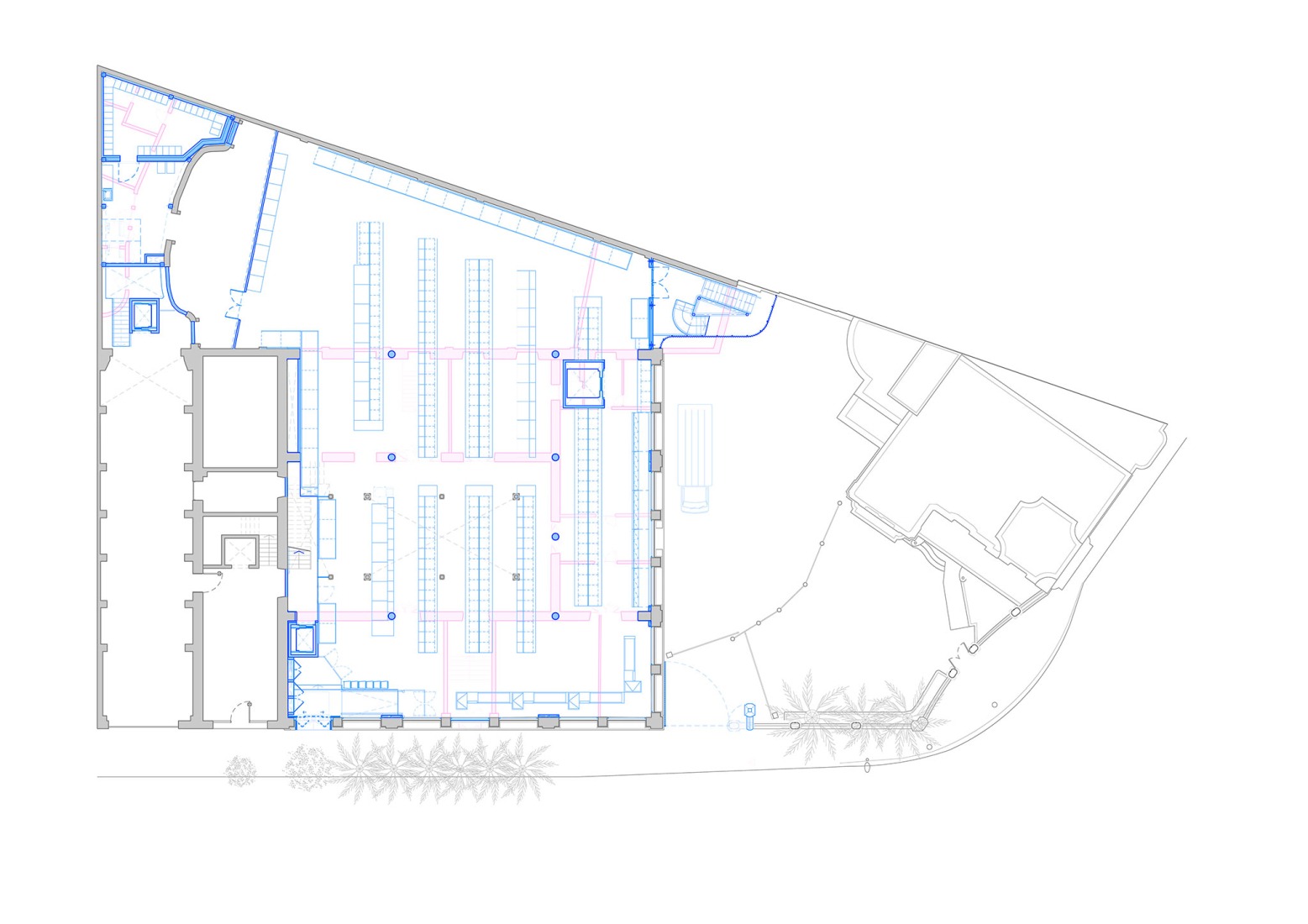 Planta. Rehabilitación de la Fábricas de Tabacos y Cinema Victoria por Estudio FADG.