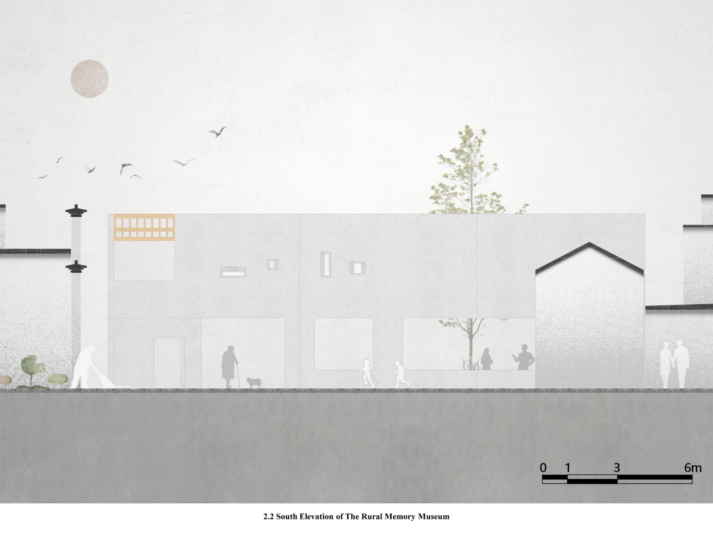 South elevation. FW JI· The Rural Memory Museum by IARA.