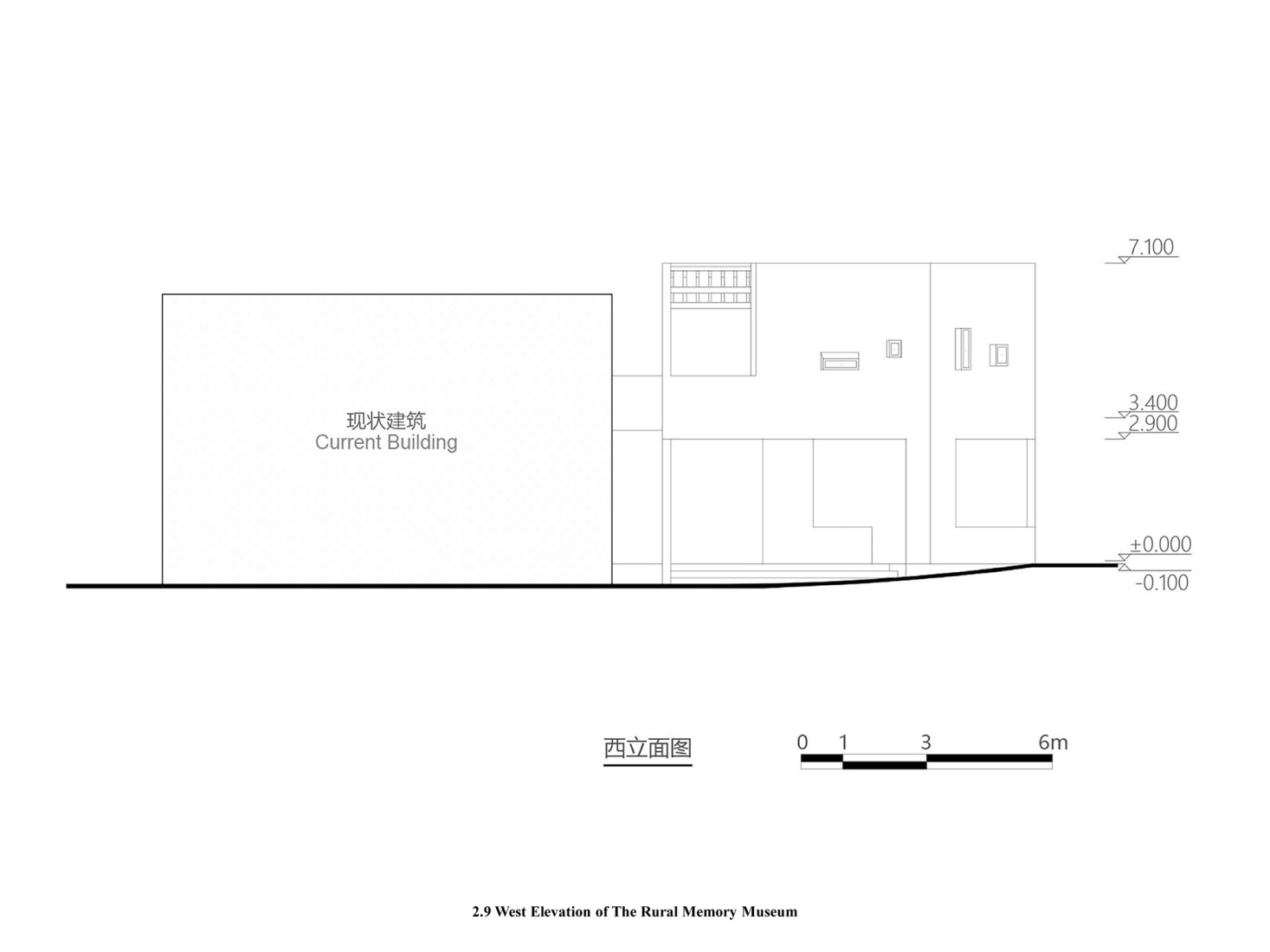 West elevation. FW JI· The Rural Memory Museum by IARA.