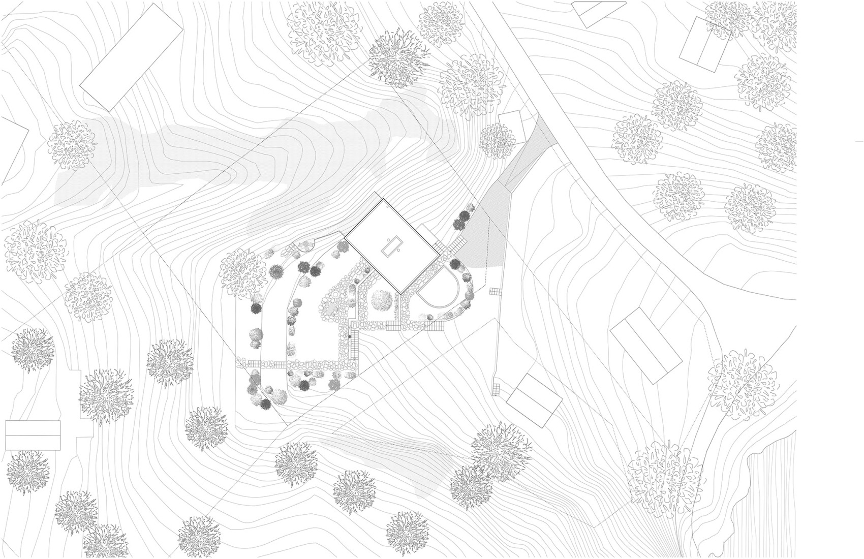 Site plan. Ravine House by Kolman Boye Architects.