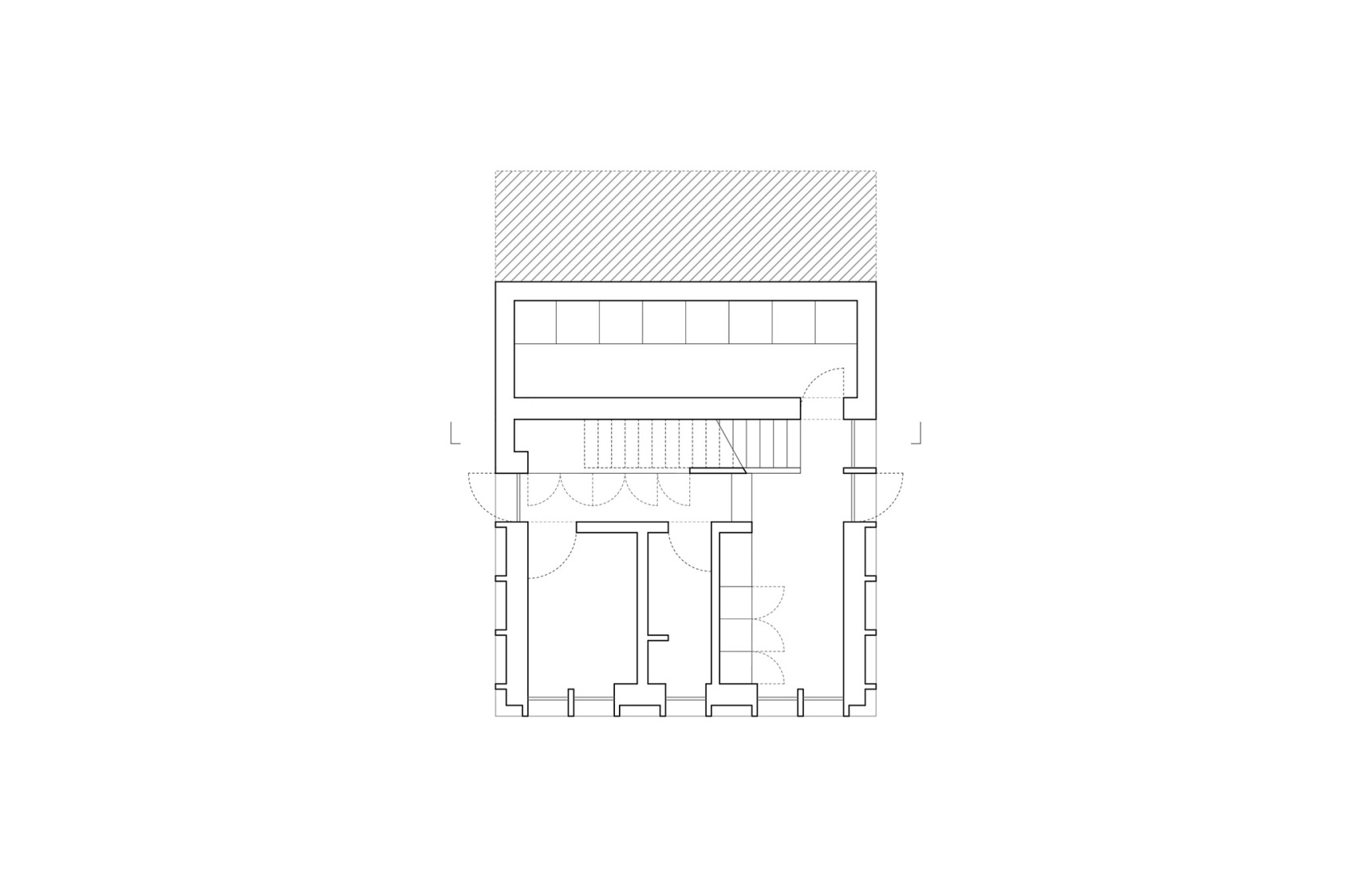 Ground floor plan. Ravine House by Kolman Boye Architects.