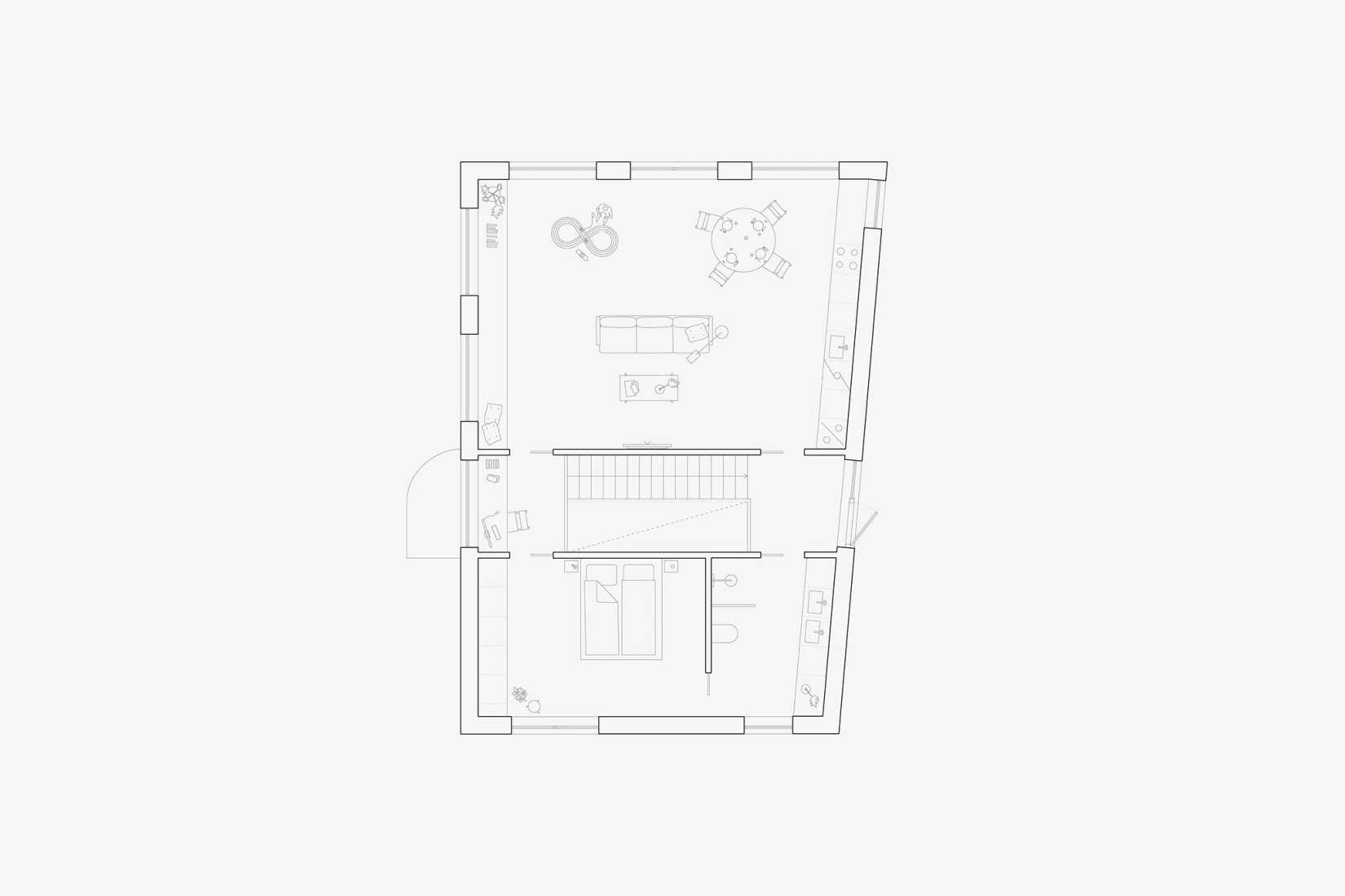 Plano de primera planta. Casa en Nøtterøy por KOHT.