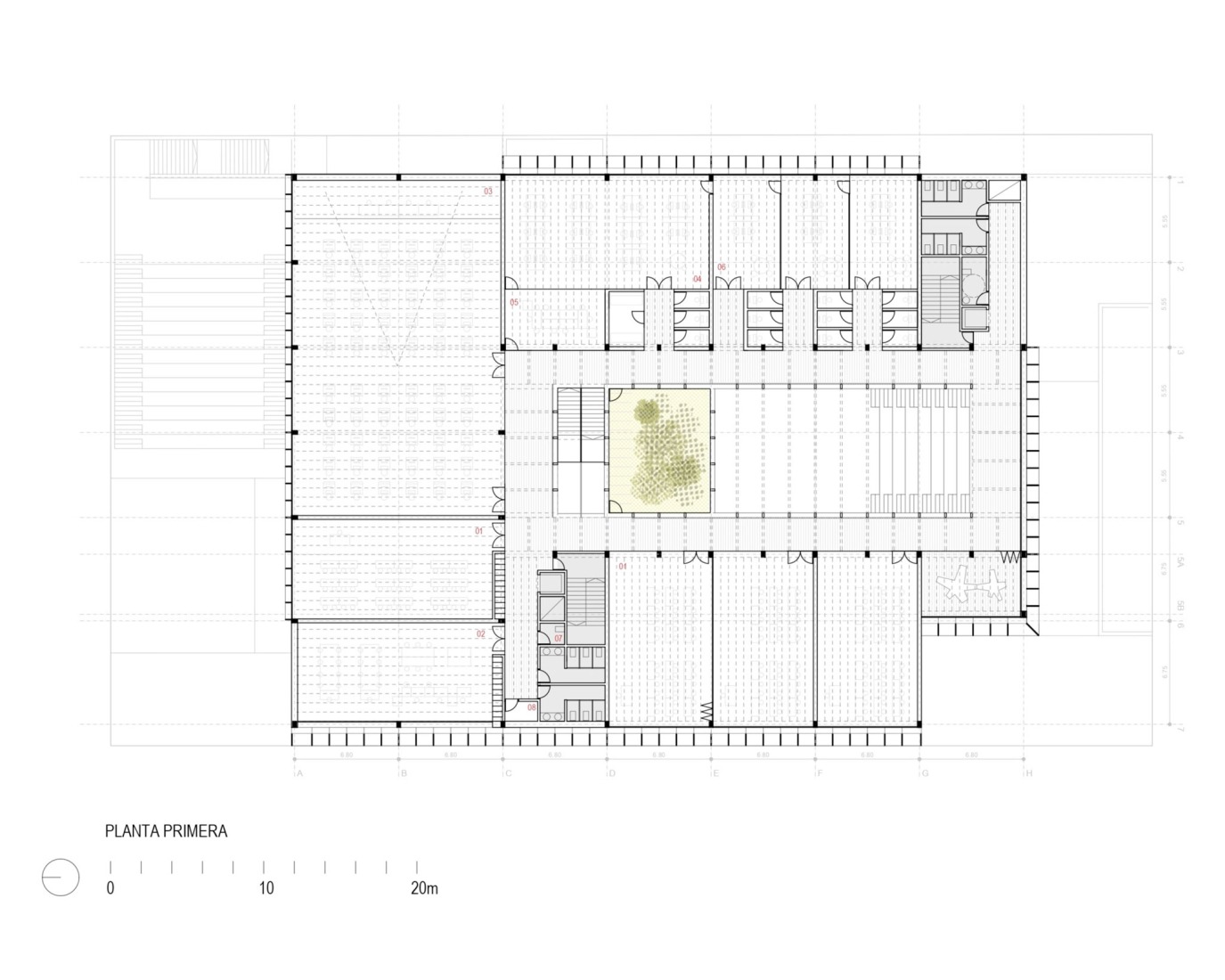 Plano de planta primera. "Ágora Verde" por Magén Arquitectos.  Plano de planta primera. "Ágora Verde" por Magén Arquitectos.