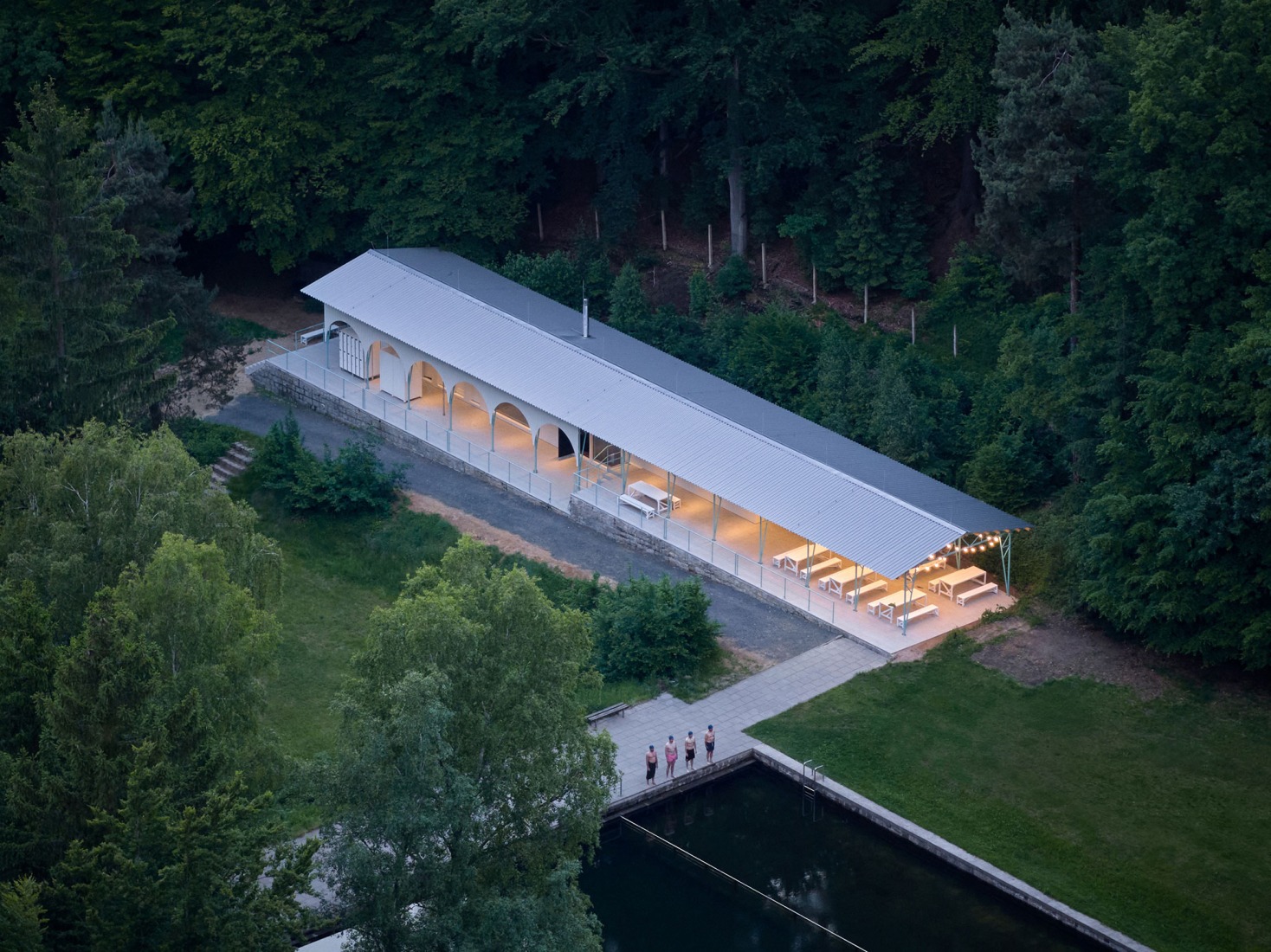 Forest Pool by Mjölk architekti + Marie Vondráková. Photograph by BoysPlayNice.