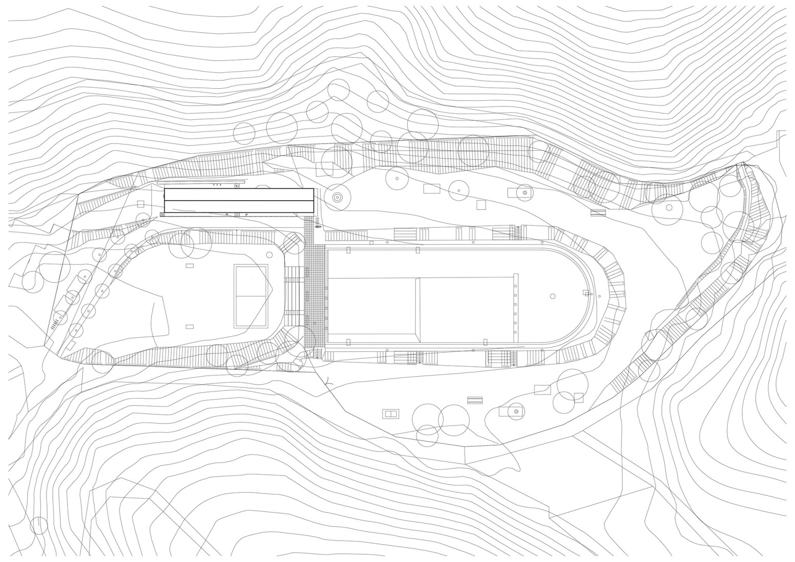 Site plan. Forest Pool by Mjölk architekti + Marie Vondráková.