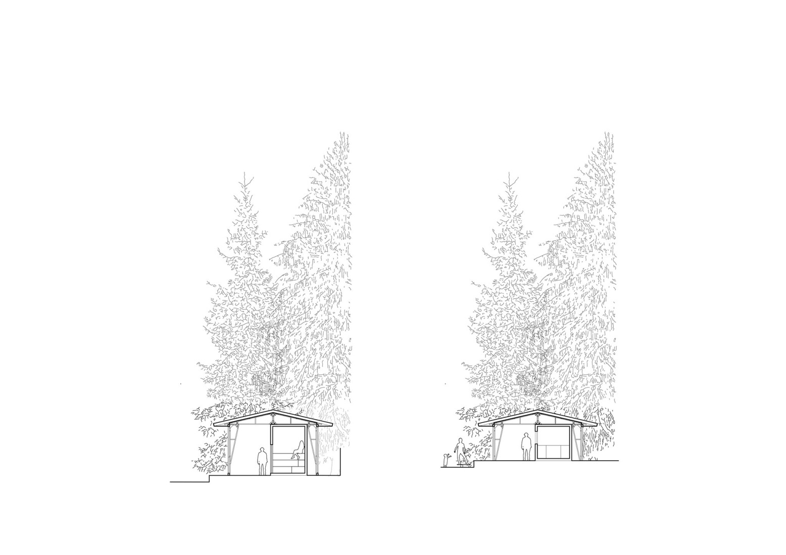 Cross sections. Forest Pool by Mjölk architekti + Marie Vondráková.