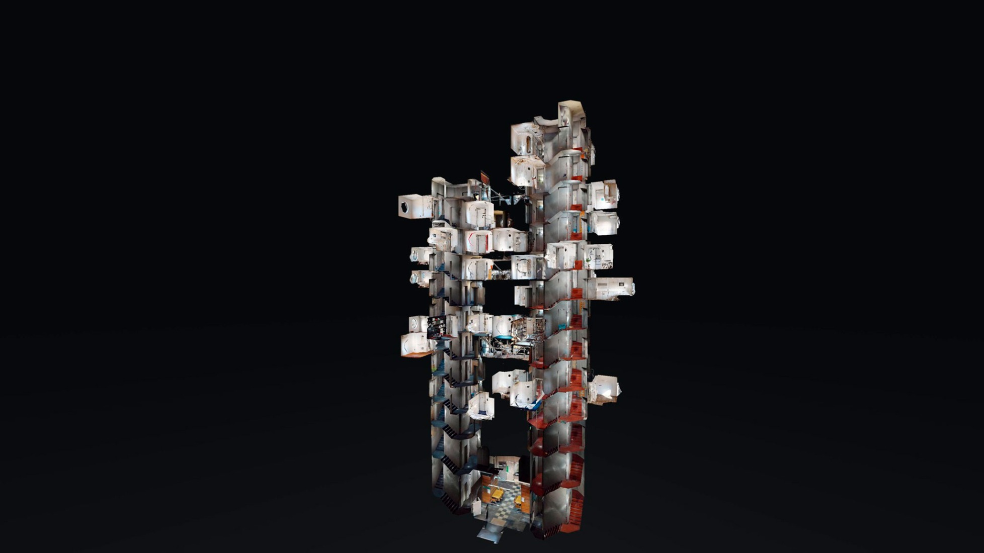 Archi Hatch / Yuta Tokunaga (japonés, nacido en 1980). Archivo 3D Nakagin, 2022. Fotogrametría digital 360.