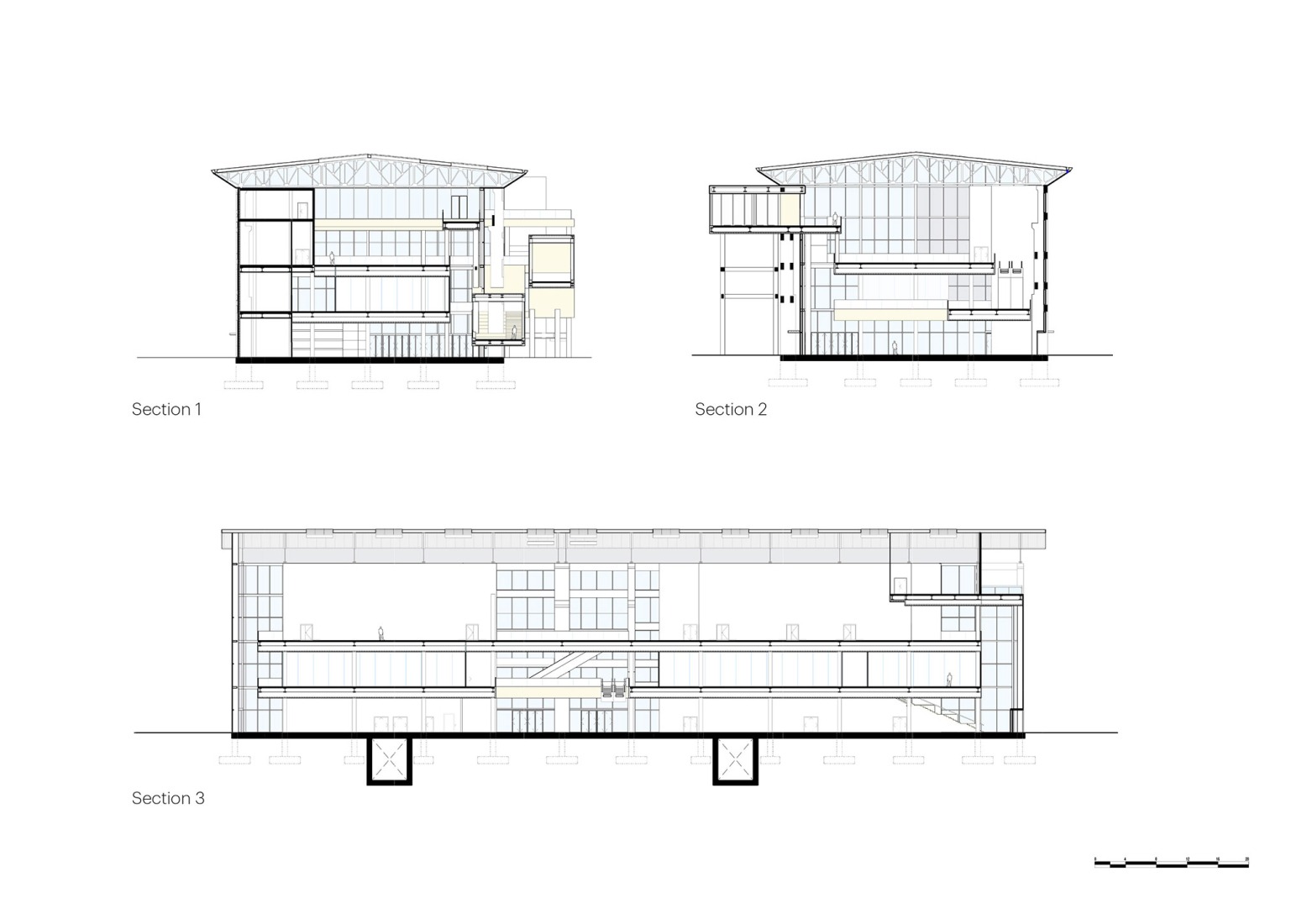 Secciones. GATE M West Bund Dream Center por MVRDV.