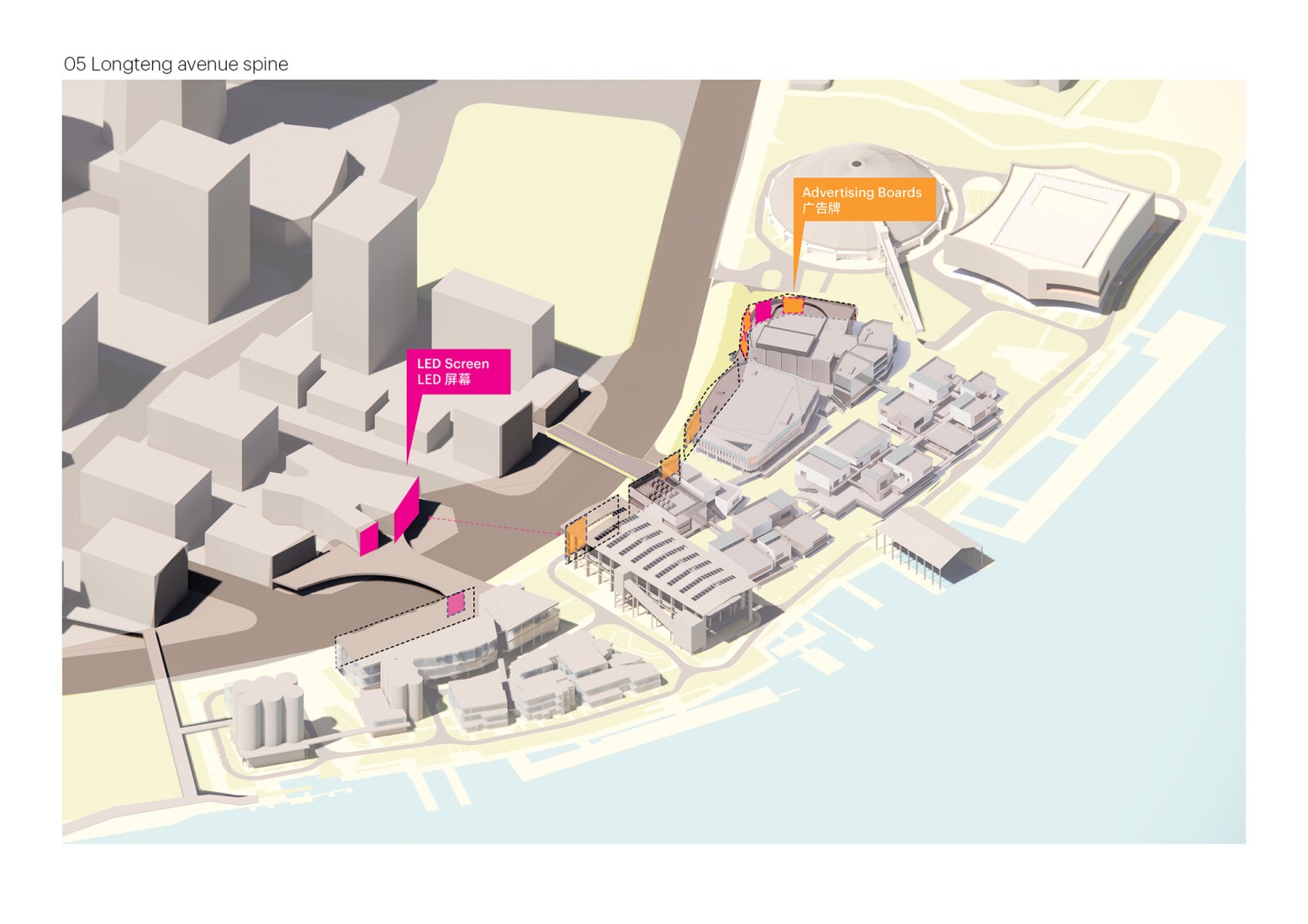 Desarrollo del proyecto. GATE M West Bund Dream Center por MVRDV.