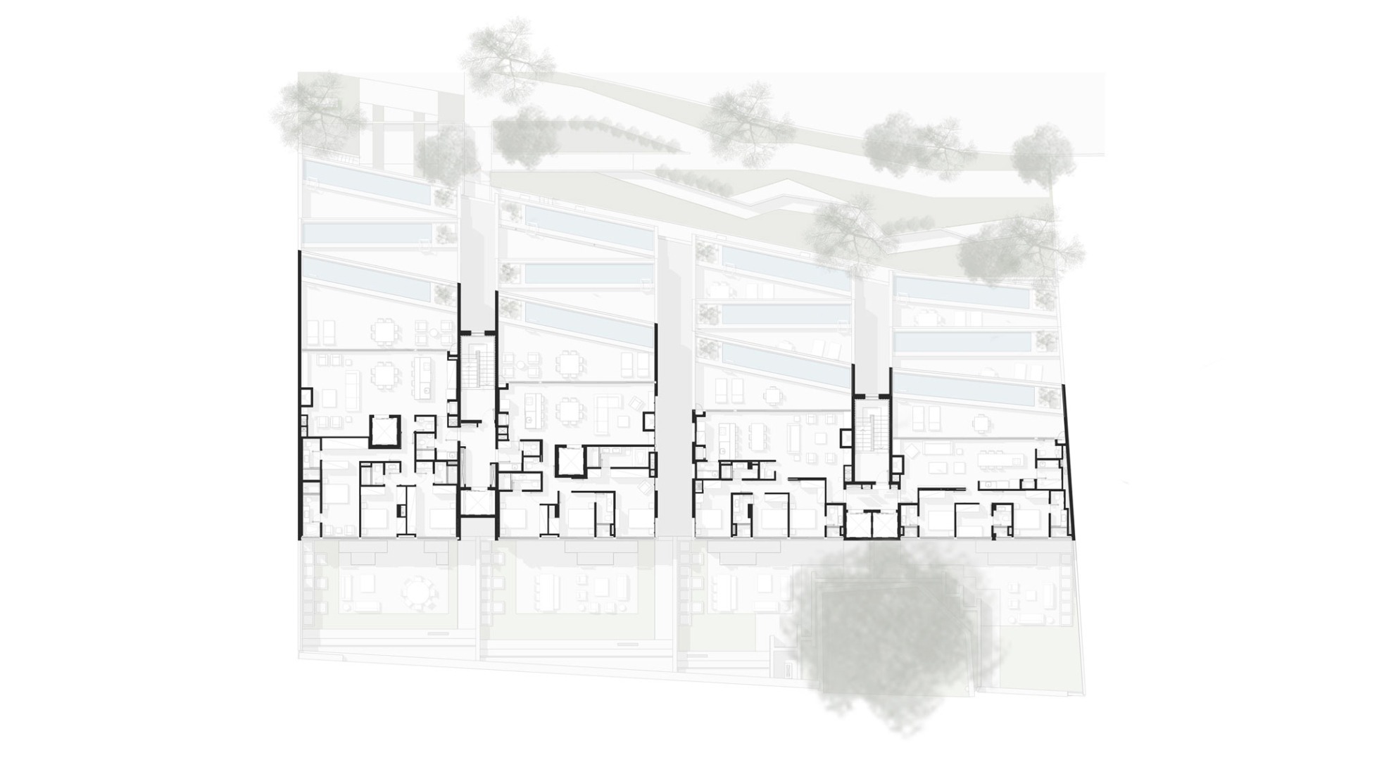 Plano de planta tercera. Cap. 1 Três Figueiras por OSPA Arquitetura e Urbanismo.