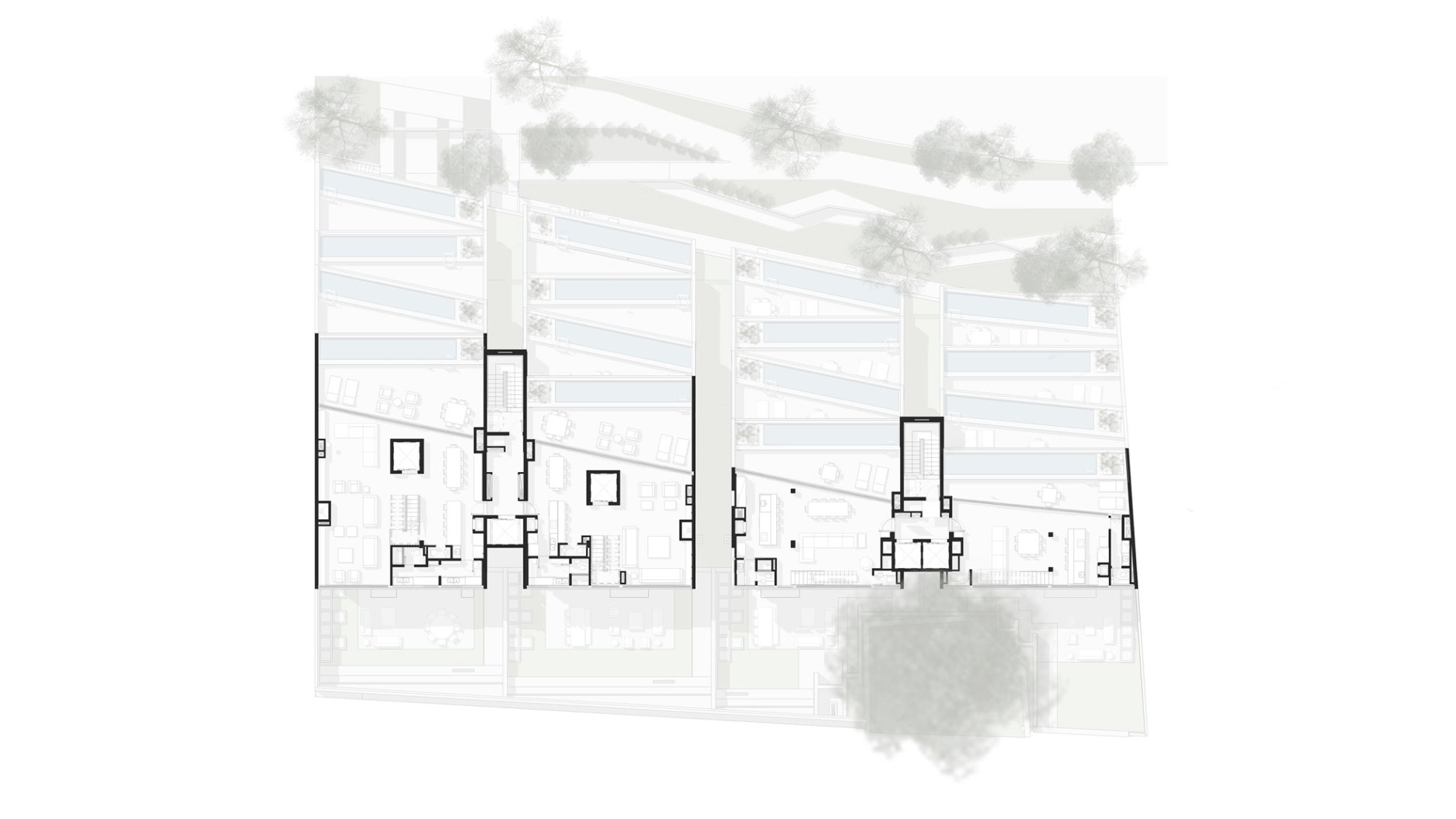 Plano de planta quinta. Cap. 1 Três Figueiras por OSPA Arquitetura e Urbanismo.