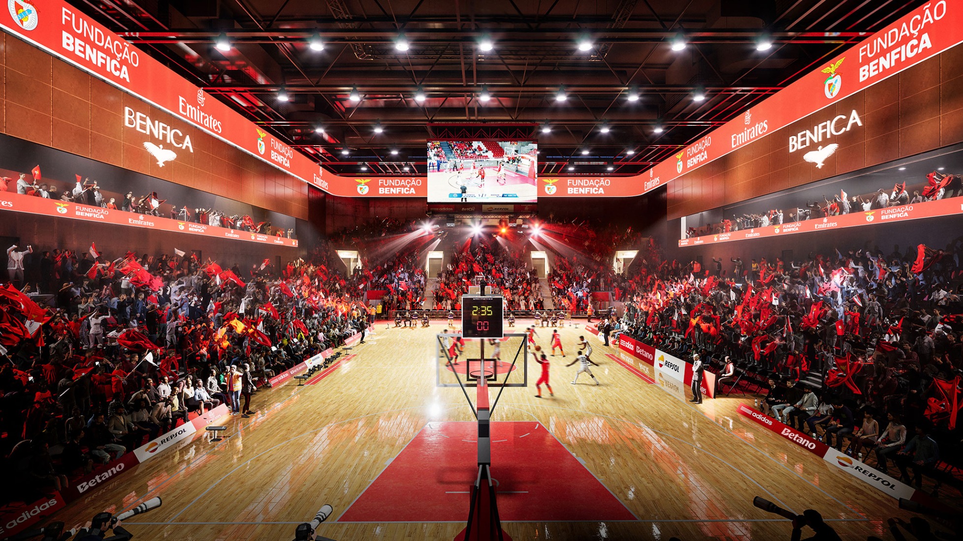 Master plan for the Estádio da Luz of S.L. Benfica by Populous and Saraiva + Associados. Rendering courtesy by Populous.