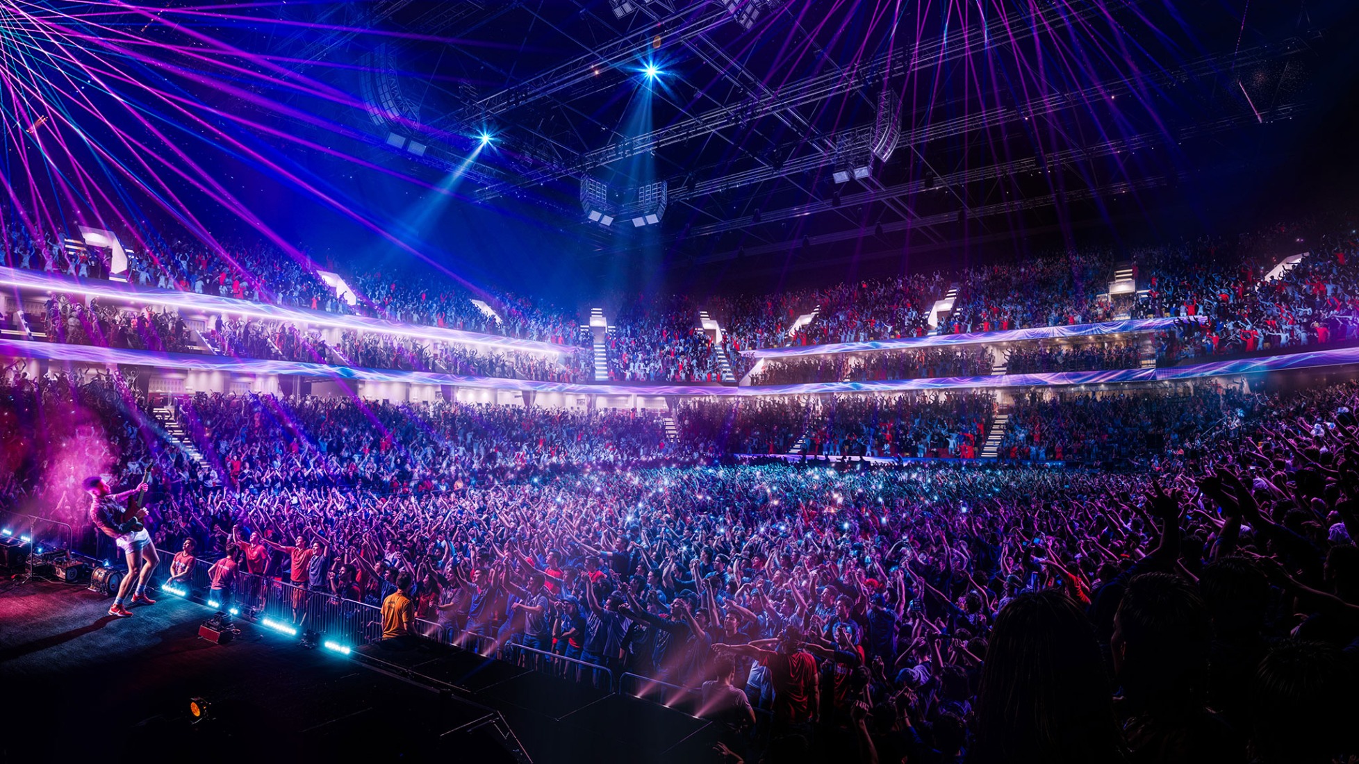 Master plan for the Estádio da Luz of S.L. Benfica by Populous and Saraiva + Associados. Rendering courtesy by Populous.