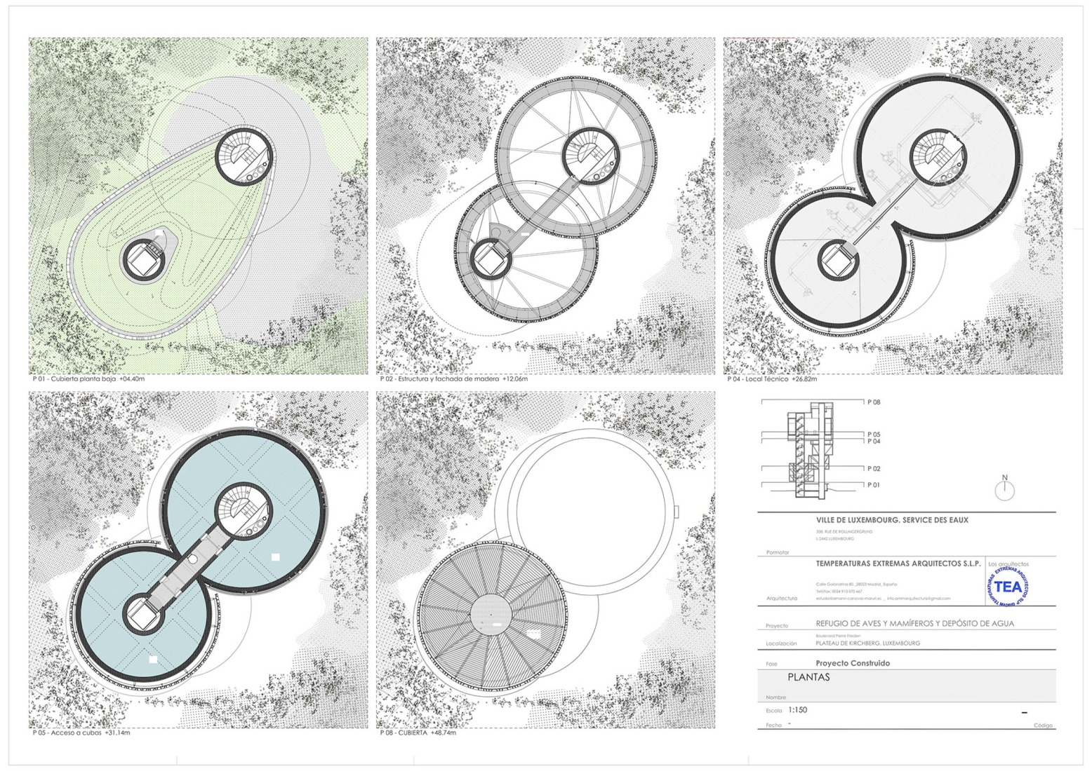 Floor plan, composition. Bird and mammal refuge and water reservoir by Amann-Canovas-Maruri + Adelino Magalhaes.