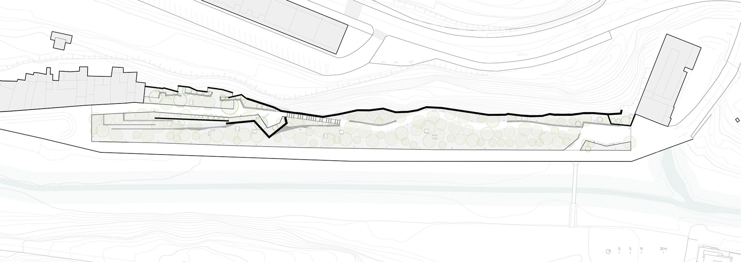 Plano de planta. Parque de «Les Mamàs Belgues» por Síntesi Arquitectes Sari Calatayud y Rafa Mira.