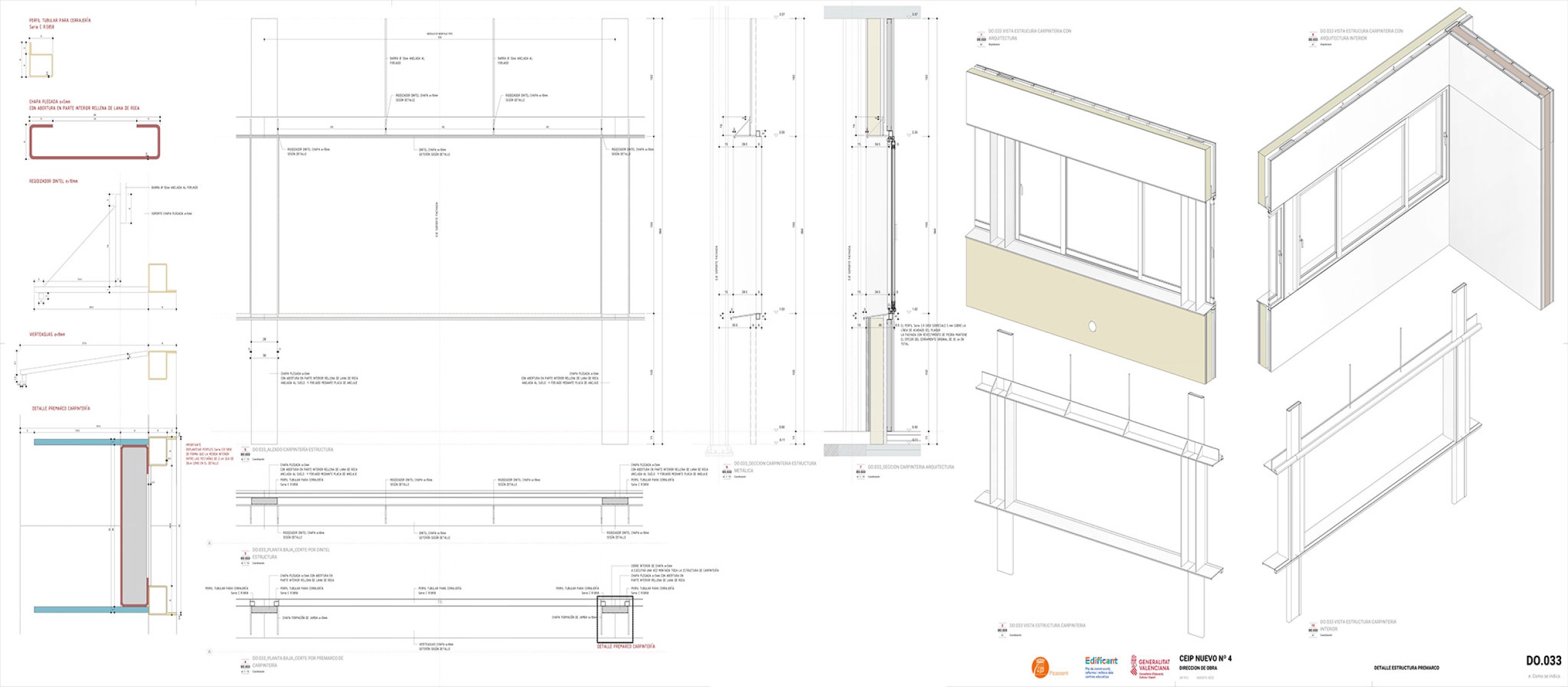 Detalle de estructura de premarco. Sibil.la Mercer por Sogo Arquitectos.