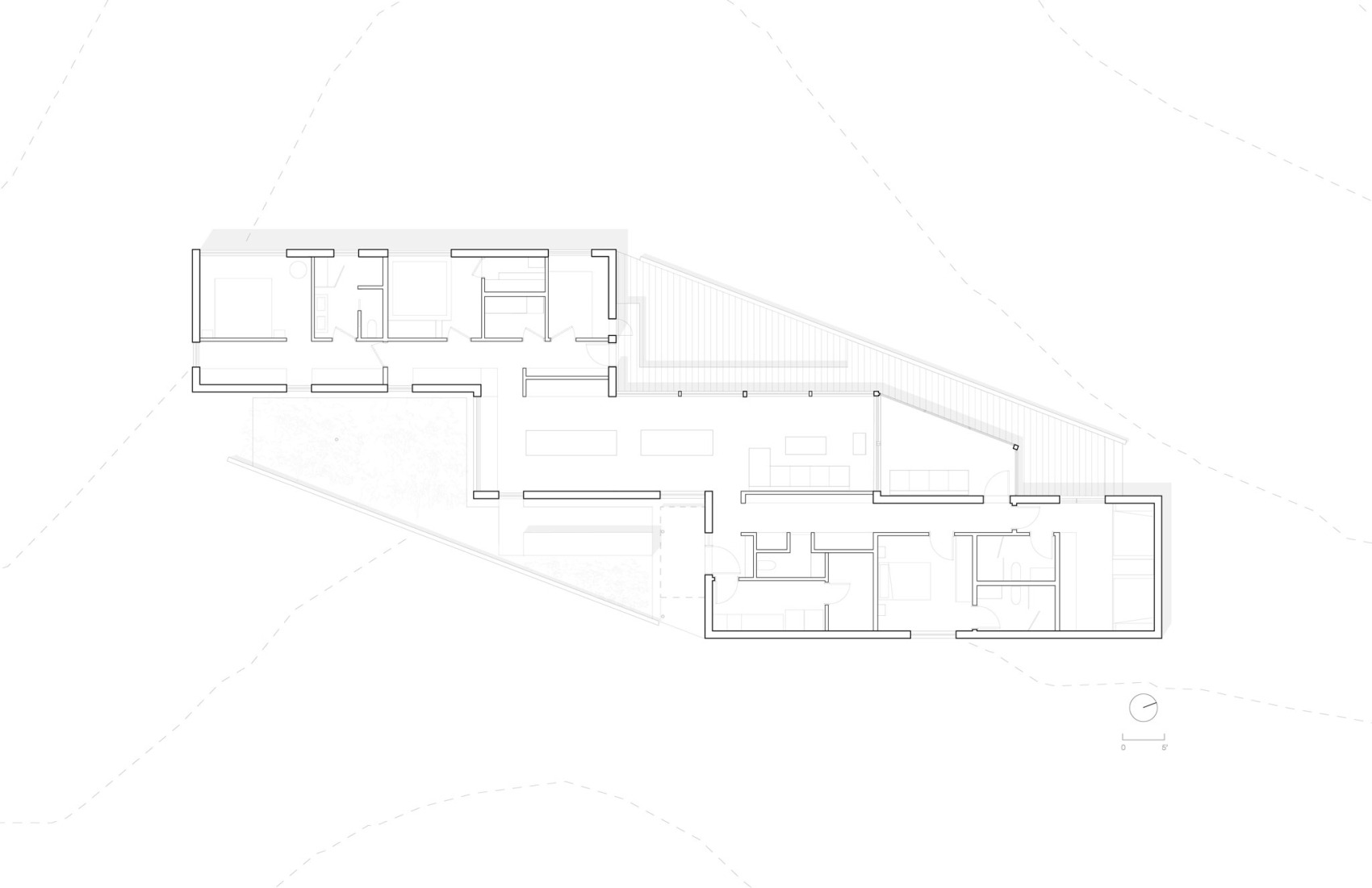 Ground floor plan. South Bay House by StudioAC.