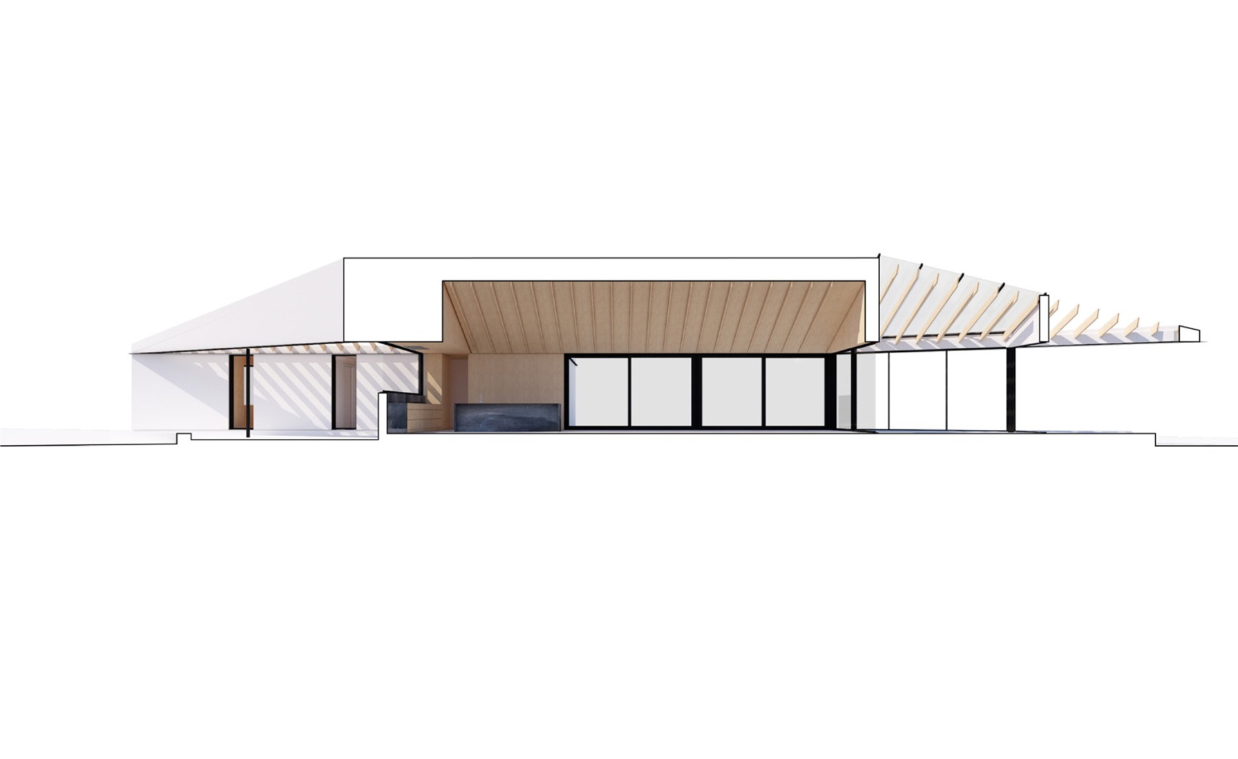 Section. South Bay House by StudioAC.