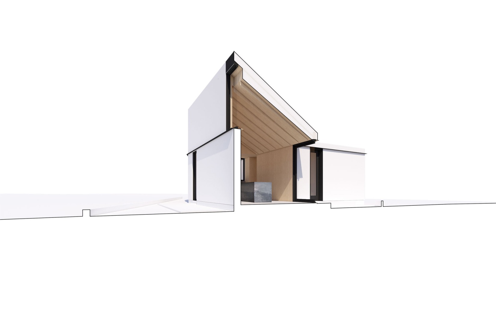 Section. South Bay House by StudioAC.