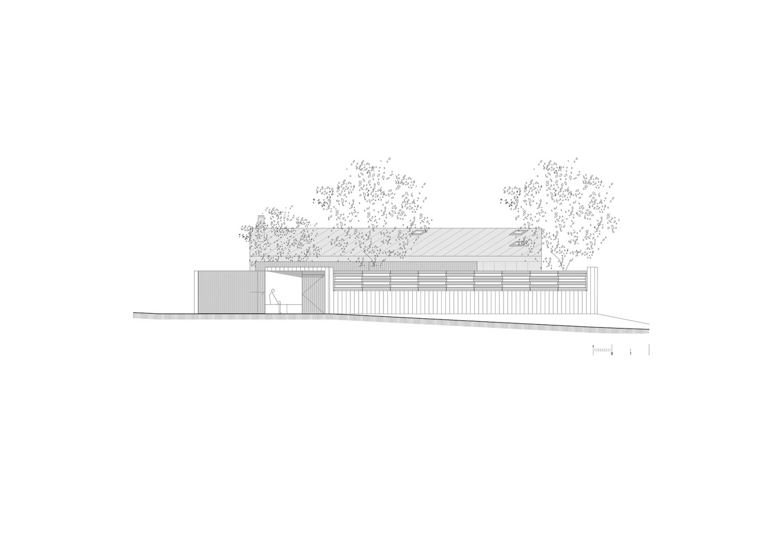 Alzado por parcela. Vivienda unifamiliar en Sada por Trespes.arquitectos.