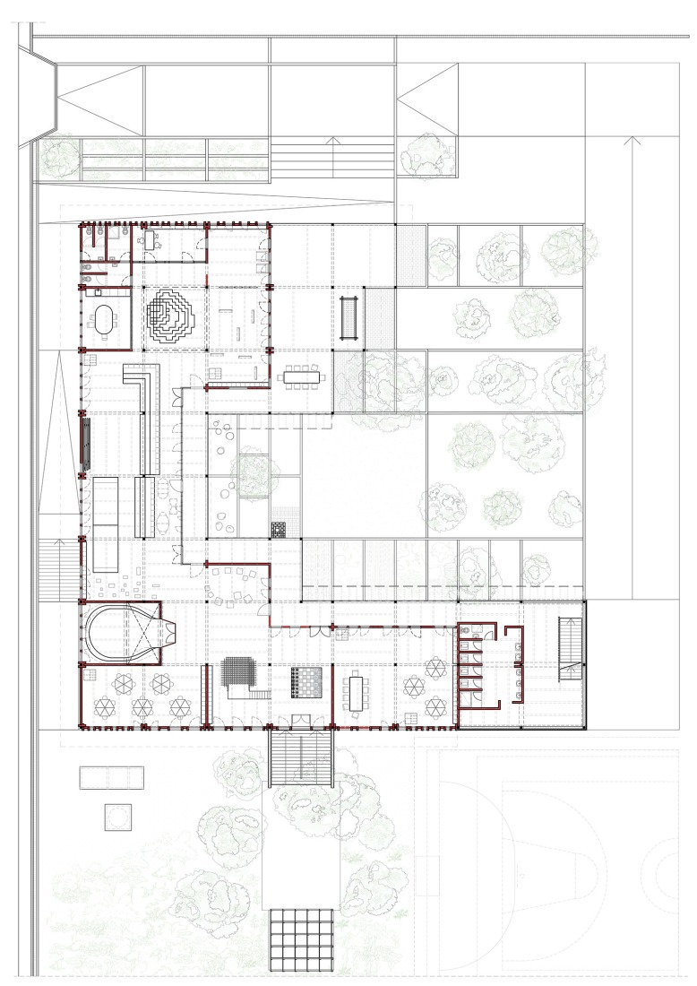 Planta con forjado 1. «African Flow» por Urbanitree.