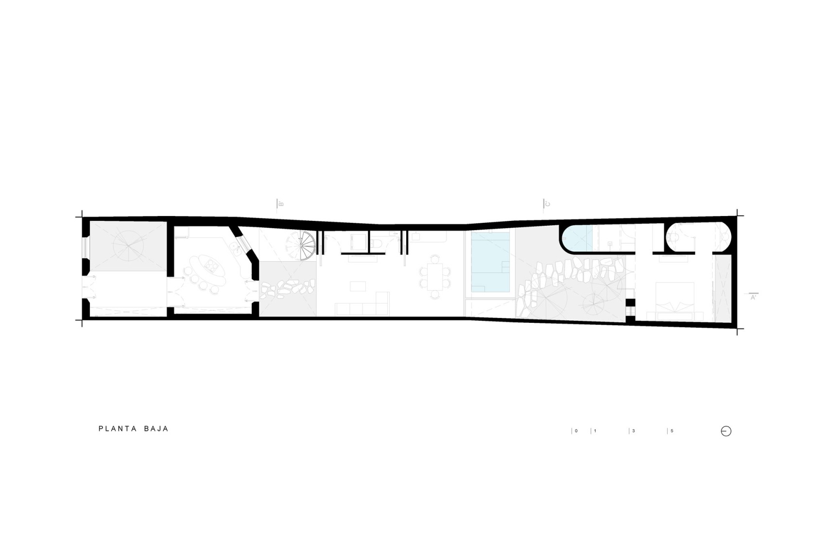 Plano de planta baja. Vistalcielo por Veinte Diezz Arquitectos.