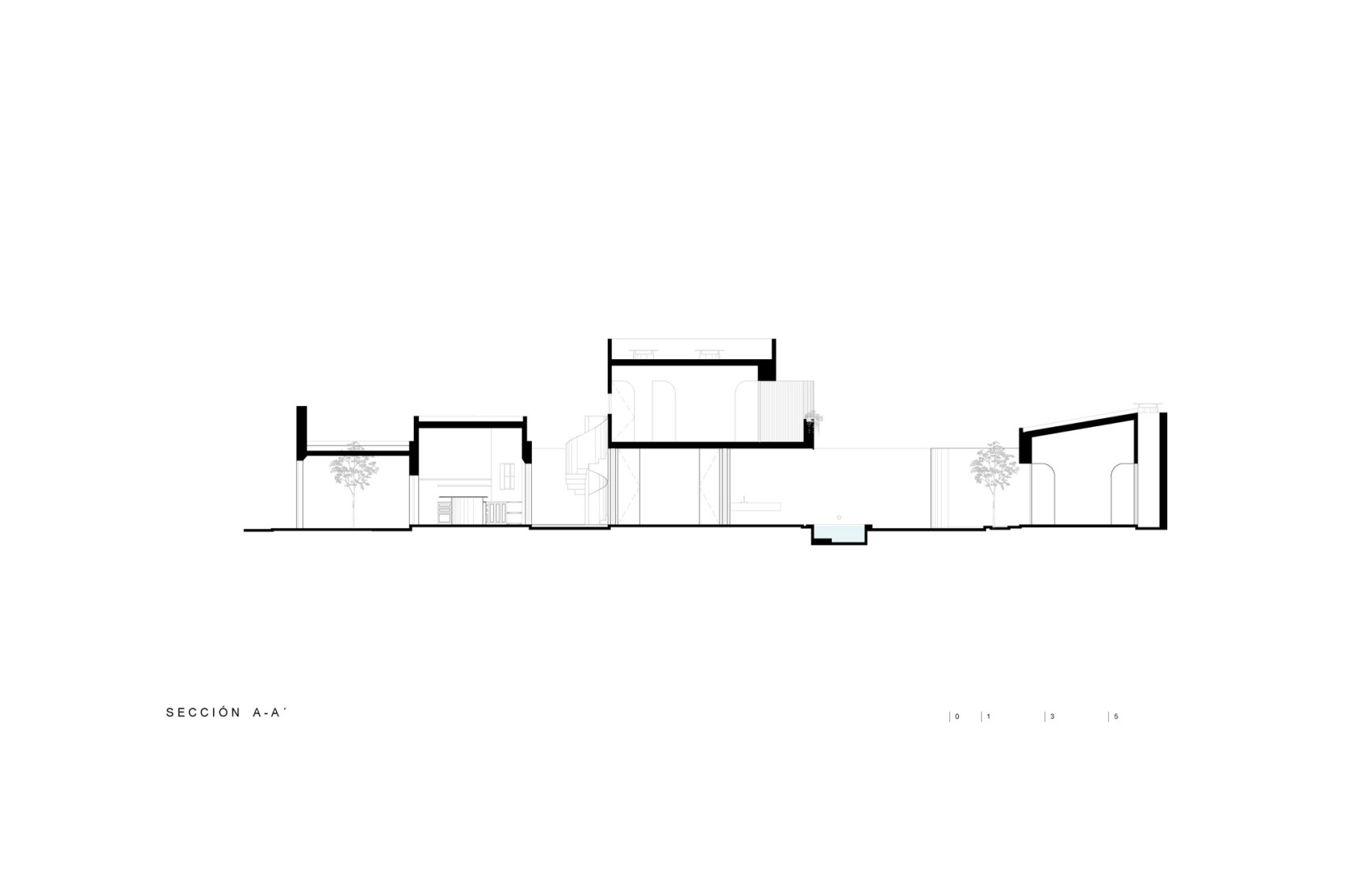 Sección. Vistalcielo por Veinte Diezz Arquitectos.