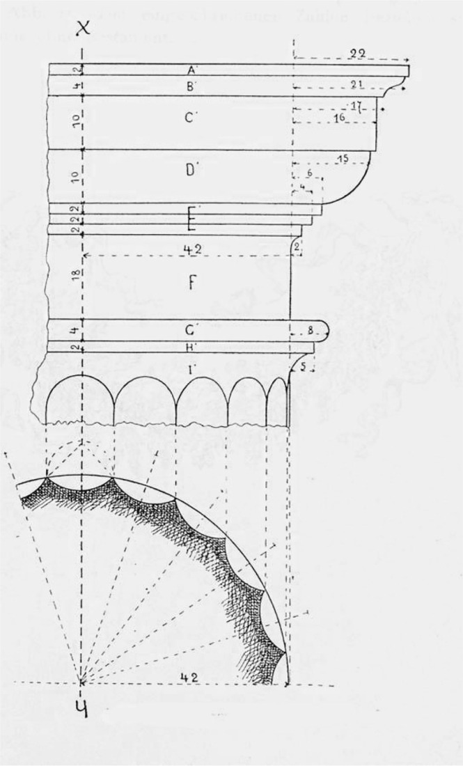 Detail of doric column. "Temple," a family of urban elements by vora + Toni Riba.