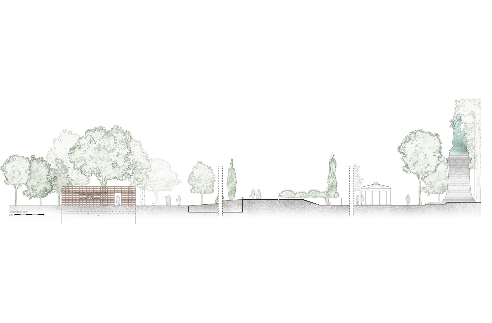 Section. The Rails of Memory by Blaising Borchardt Studio. 