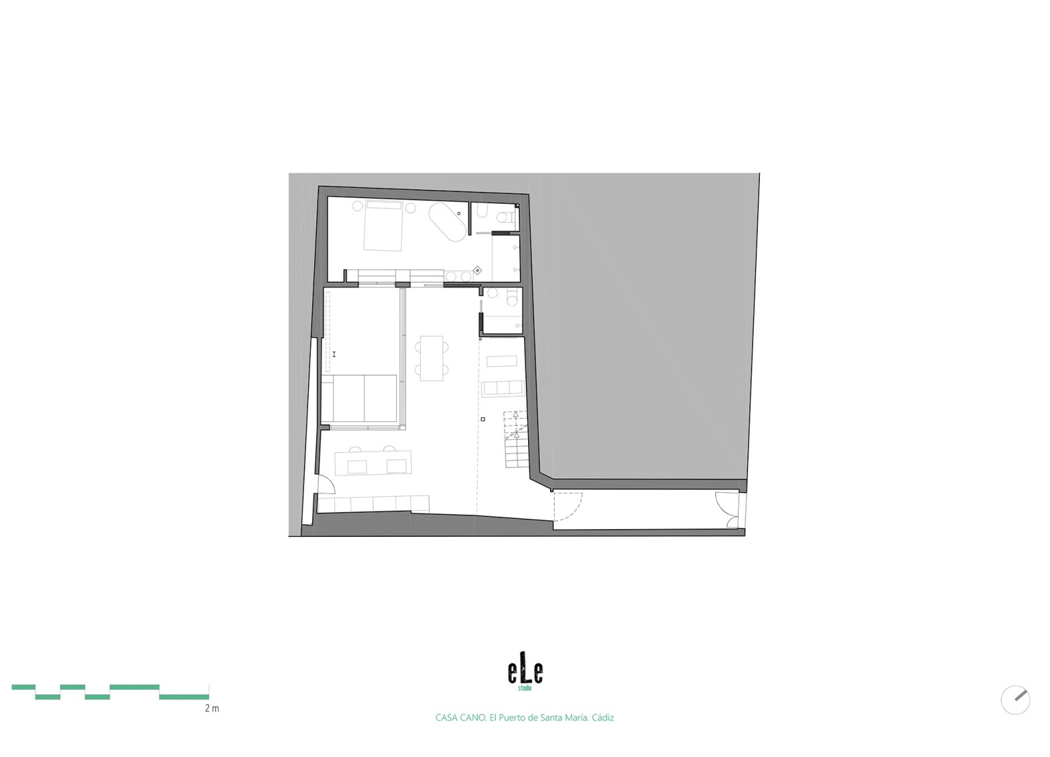 Plano de planta baja. Casa Cano por Elvira Rivero Yanes. 