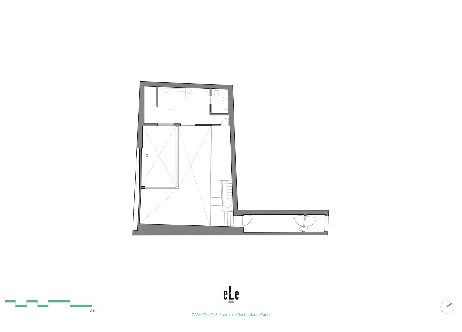 Plano de planta primera. Casa Cano por Elvira Rivero Yanes. 