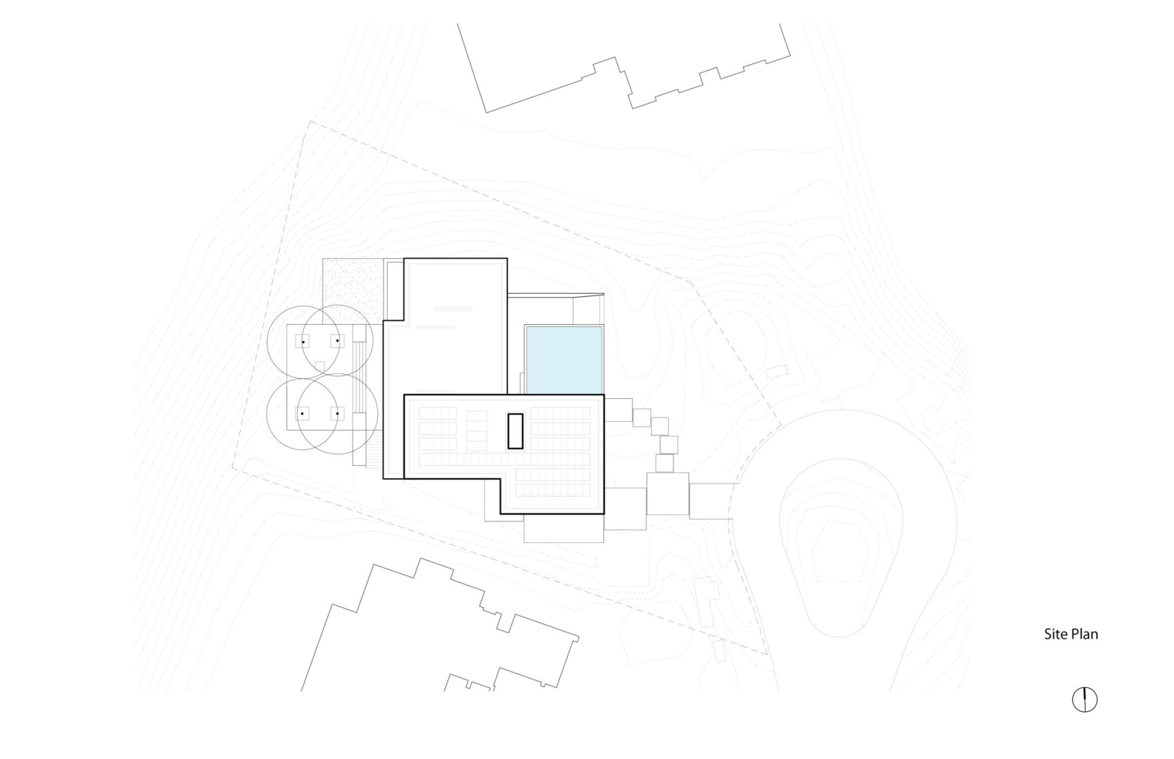 Plano de situación. Casa Red Rock por Faulkner Architects.