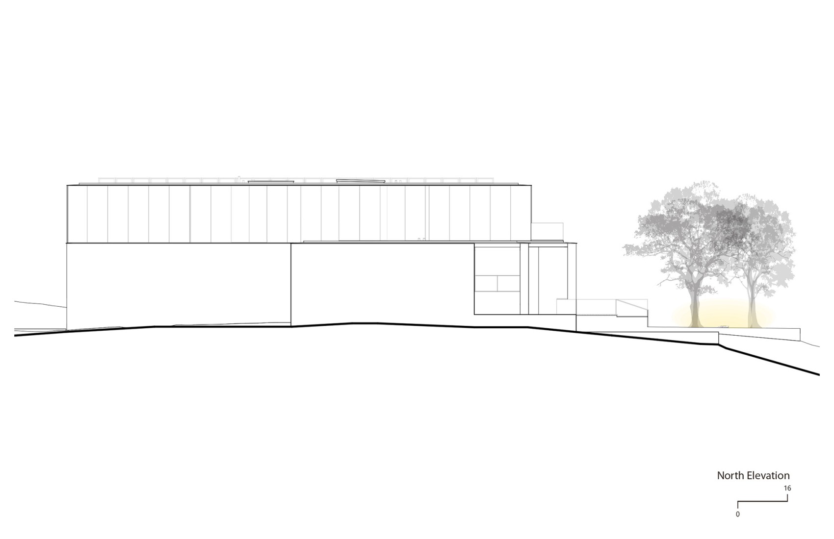 Alzado norte. Casa Red Rock por Faulkner Architects.
