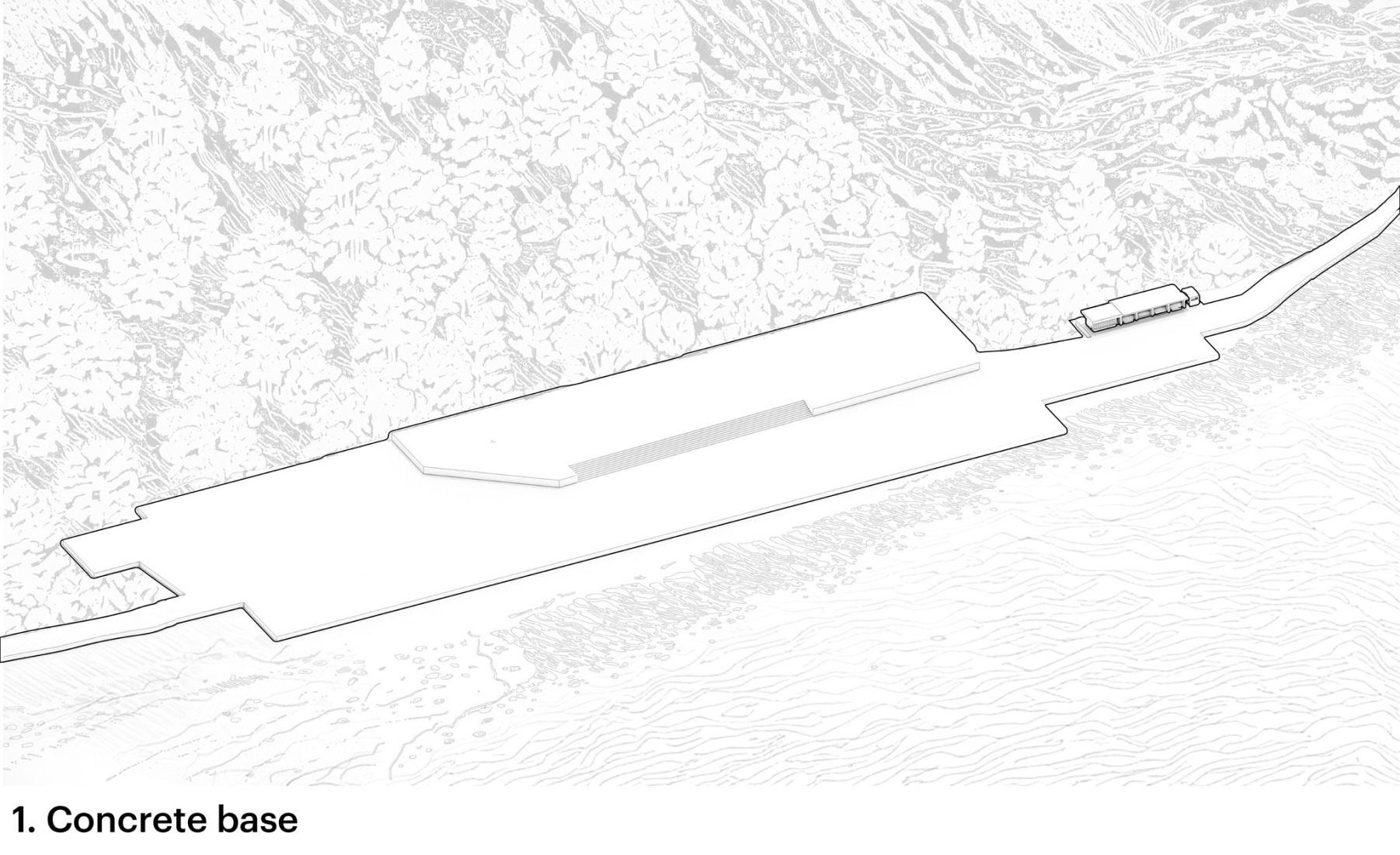 Concrete base caption. Nature Rocks by MVRDV.