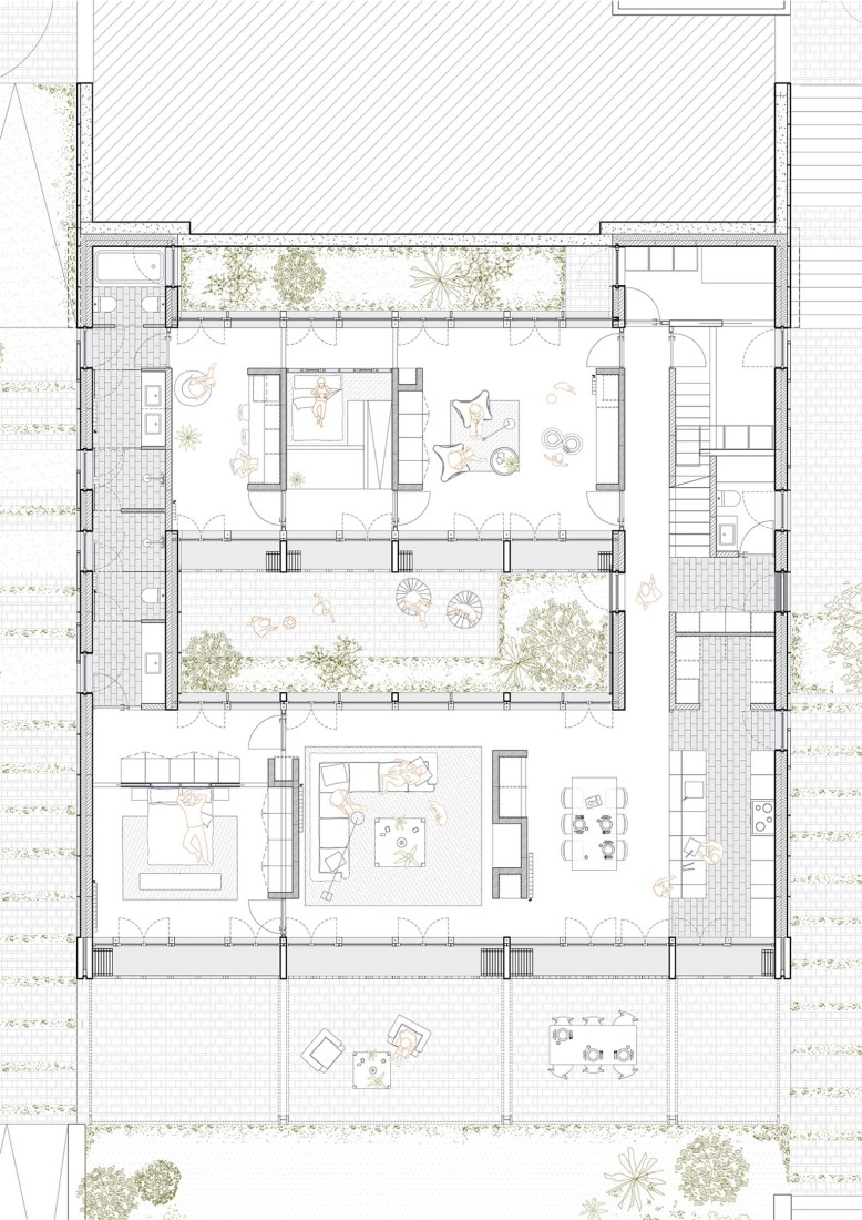Ground floor plan. Casa Serra d’Ordal by Slow Studio.
