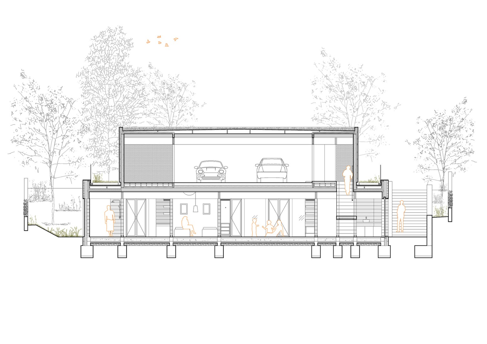 Kids front section. Casa Serra d’Ordal by Slow Studio.