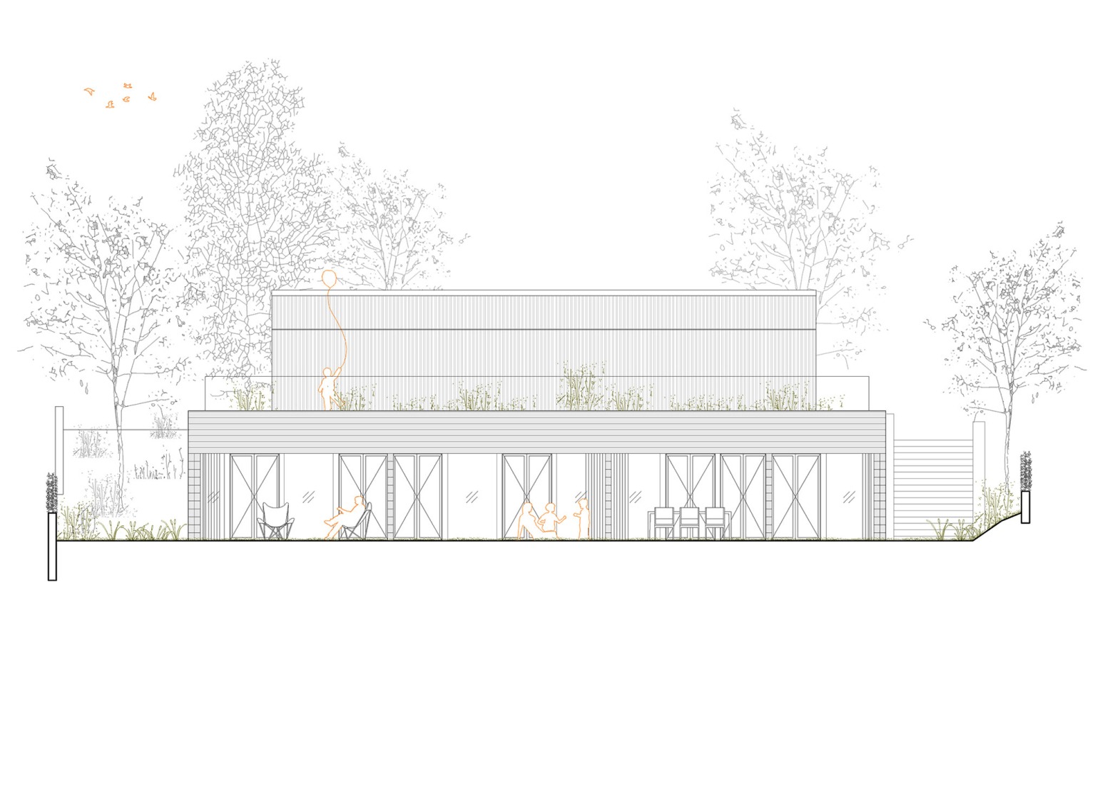 Front elevation. Casa Serra d’Ordal by Slow Studio.