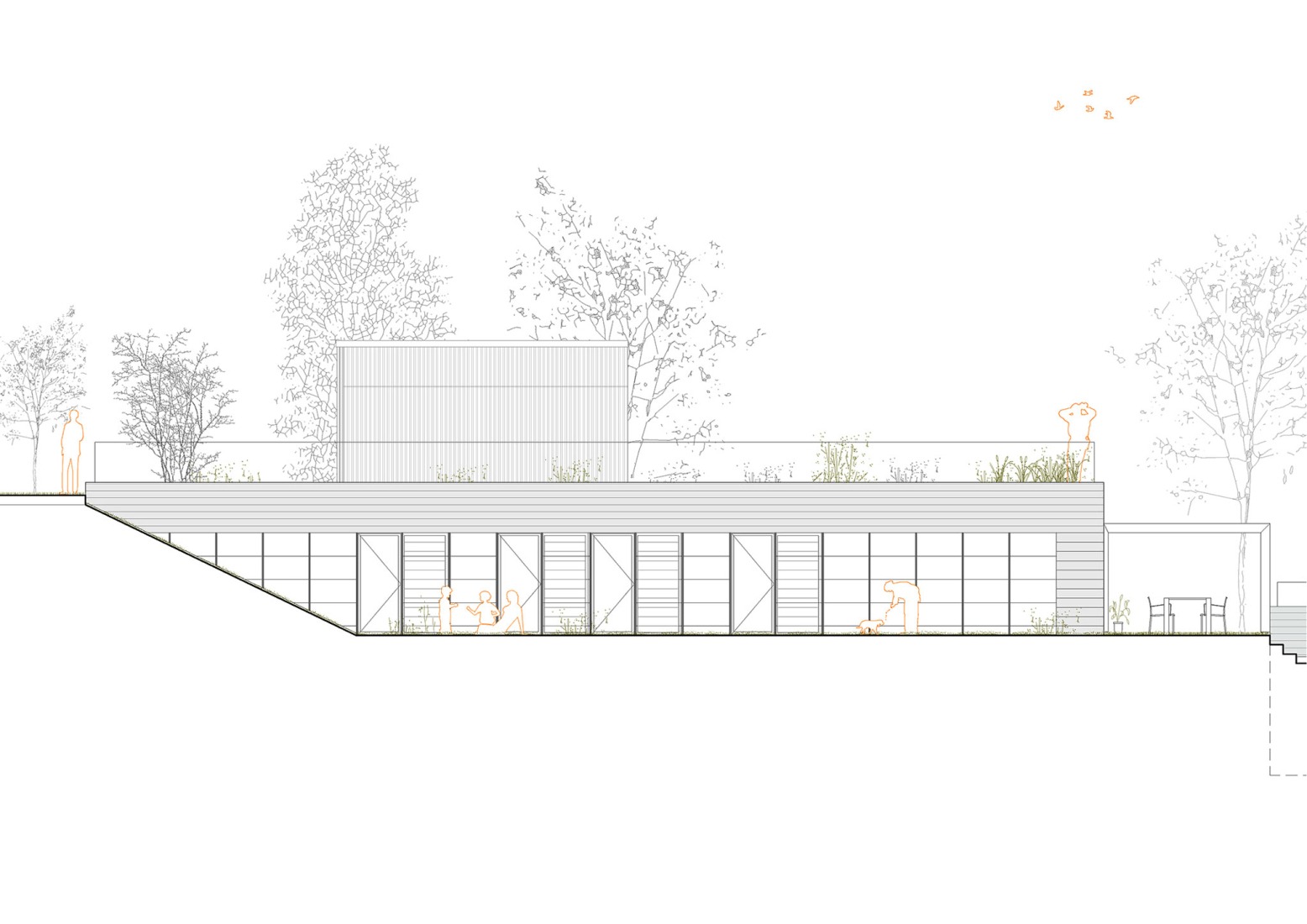 West elevation. Casa Serra d’Ordal by Slow Studio.