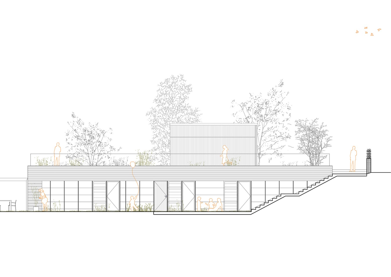 East elevation. Casa Serra d’Ordal by Slow Studio.