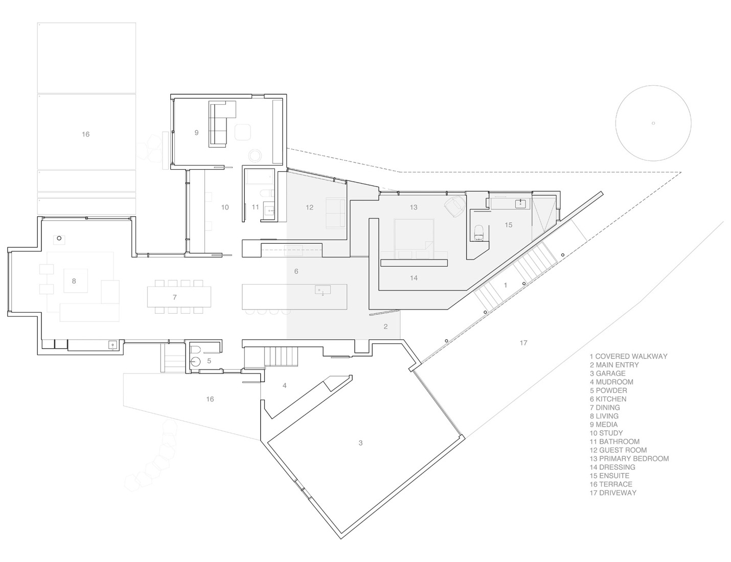 Plano de planta. Casa en la orilla por Splyce. 