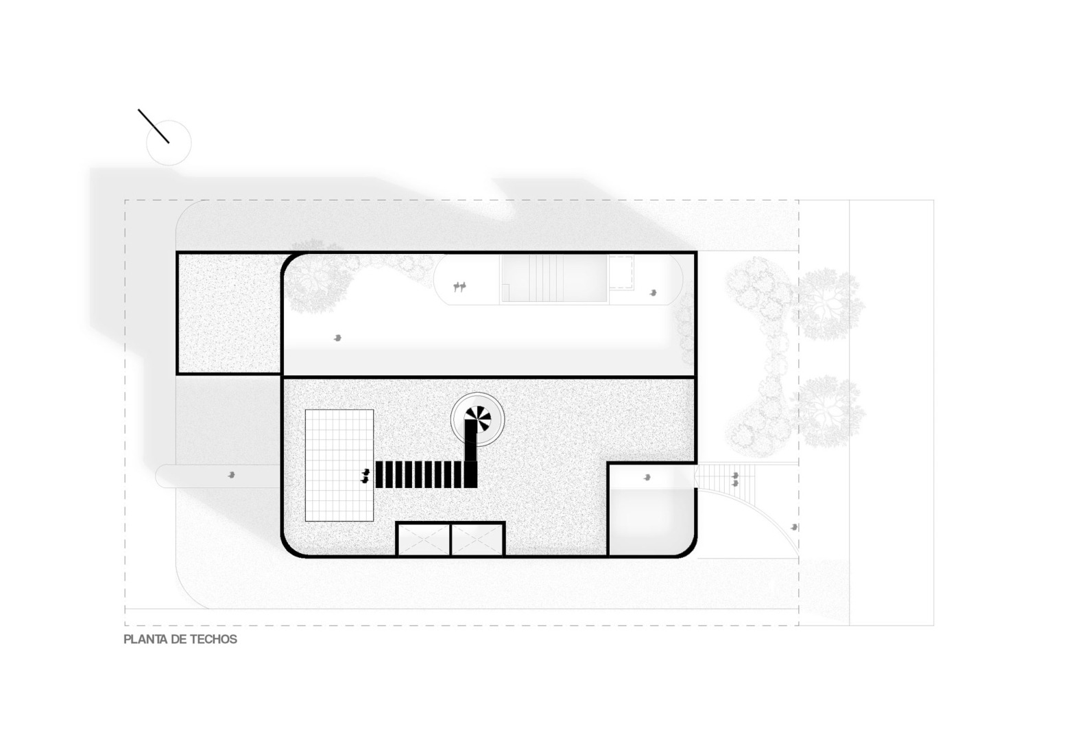 Planta de cubiertas. Casa Clausura by Agustín Lozada. 