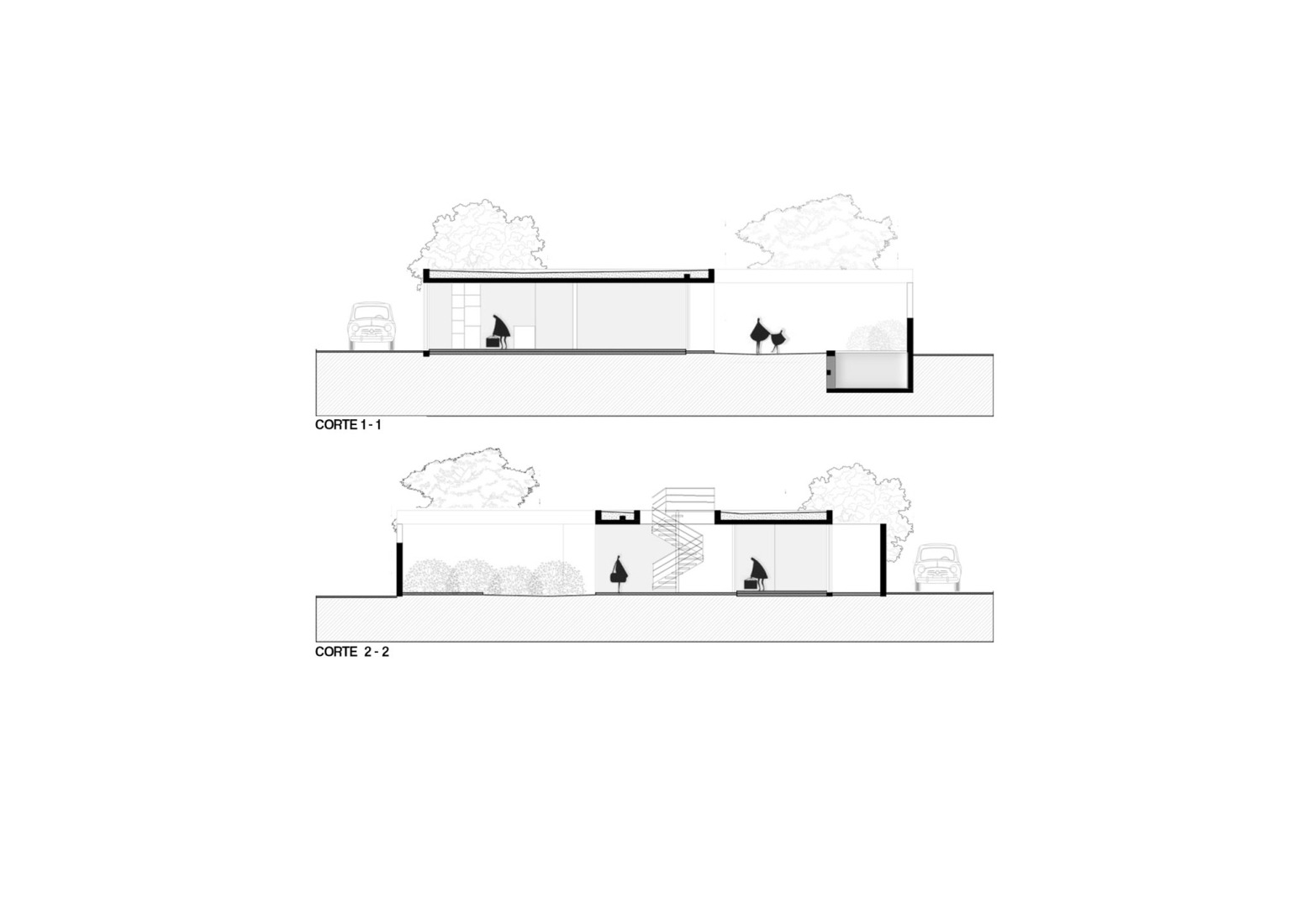 Secciones. Casa Clausura by Agustín Lozada. 