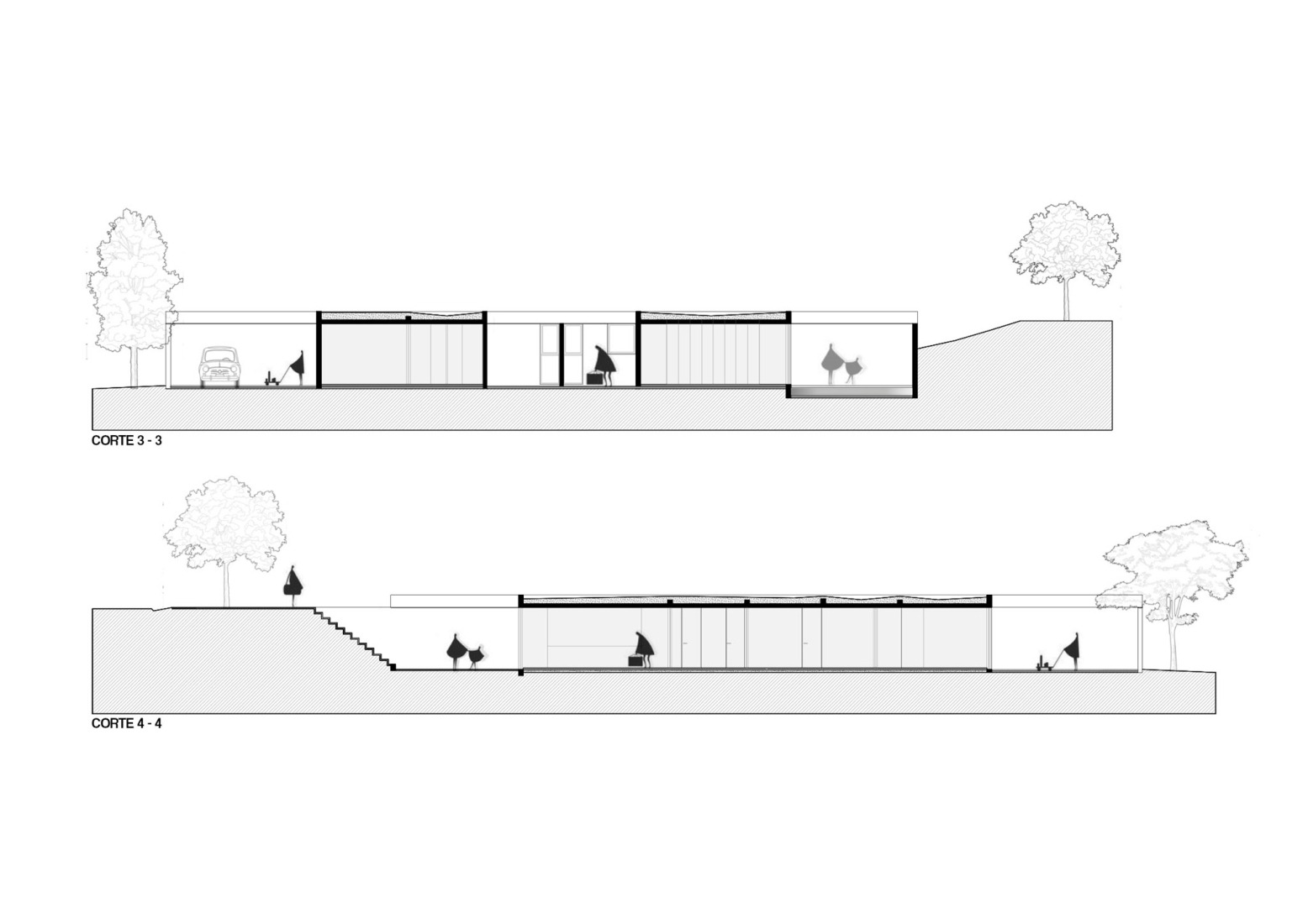 Secciones. Casa Clausura by Agustín Lozada. 