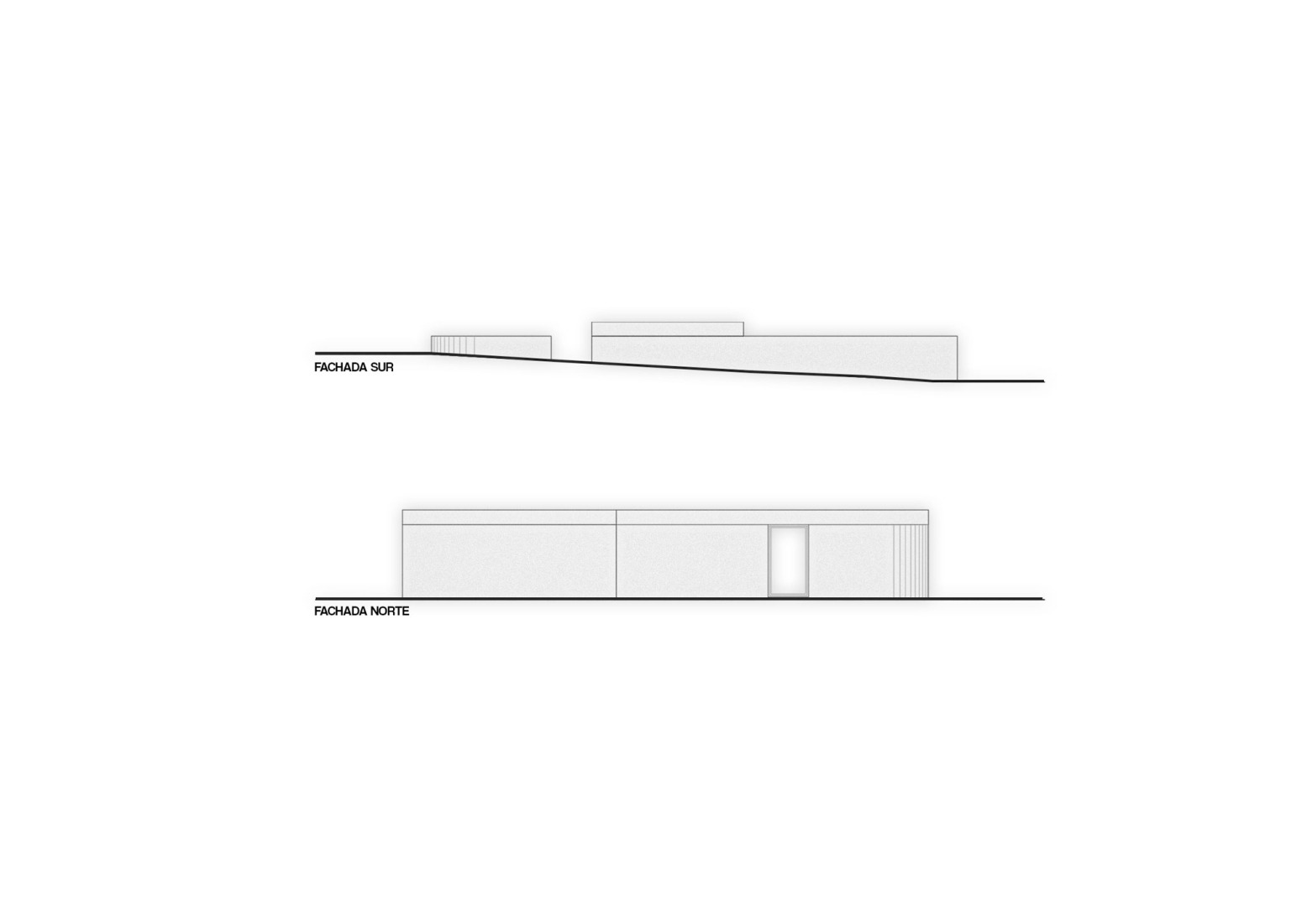 Alzados norte y sur. Casa Clausura by Agustín Lozada. 