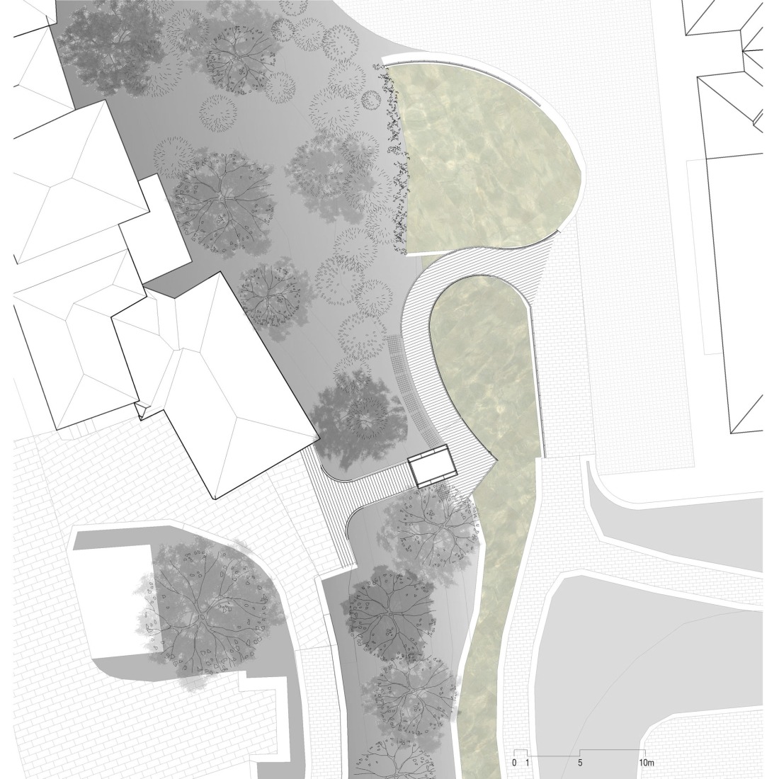 Site plan. Elevator over a stream by Barru Arkitektura. 