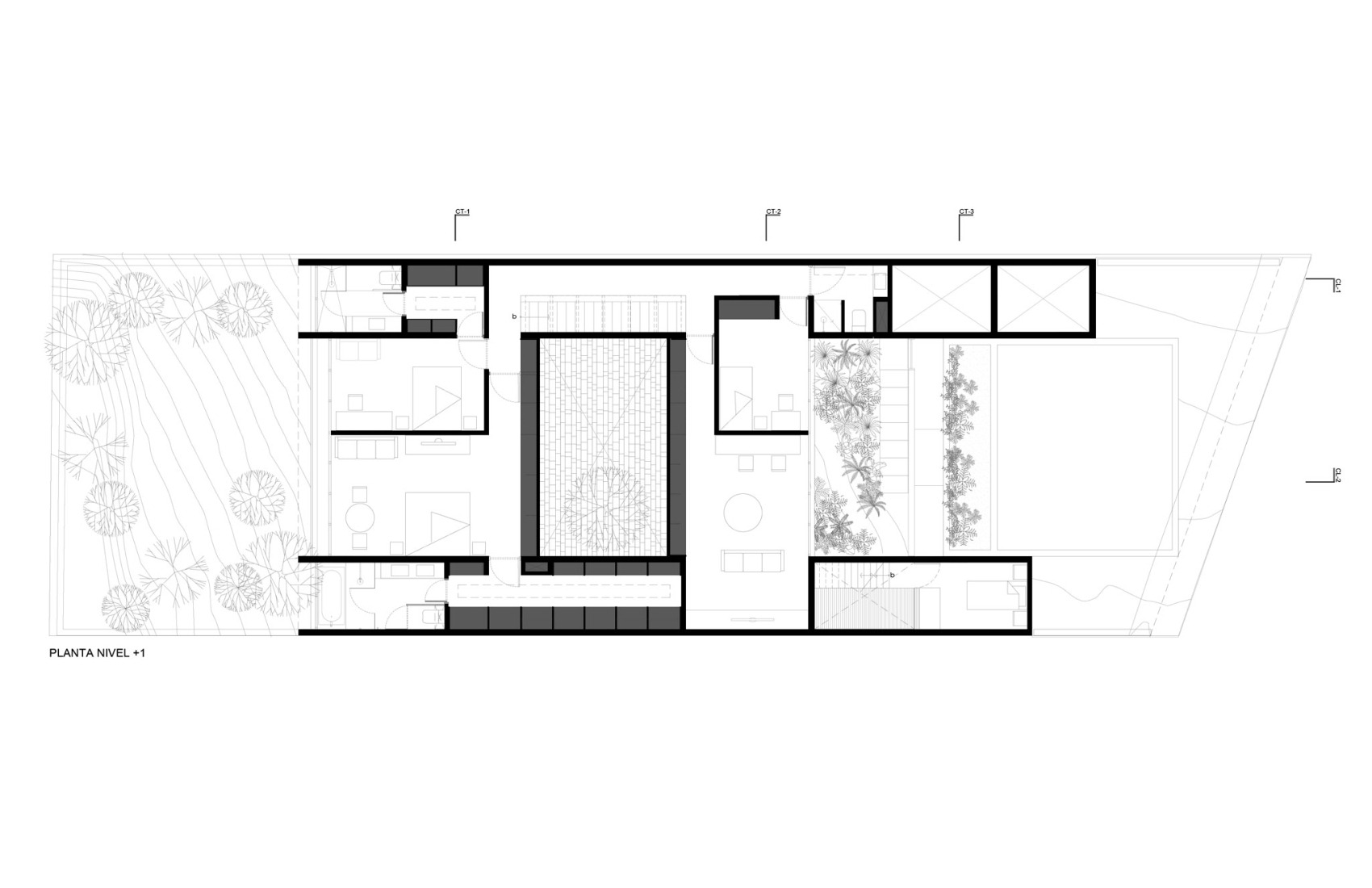 Upper level. Cañada House by Escobedo Soliz. 