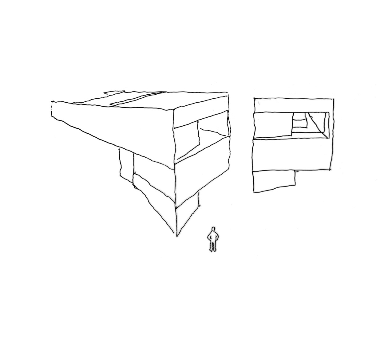 Croquis. Casa en la ladera de un castillo por Fran Silvestre Arquitectos. 