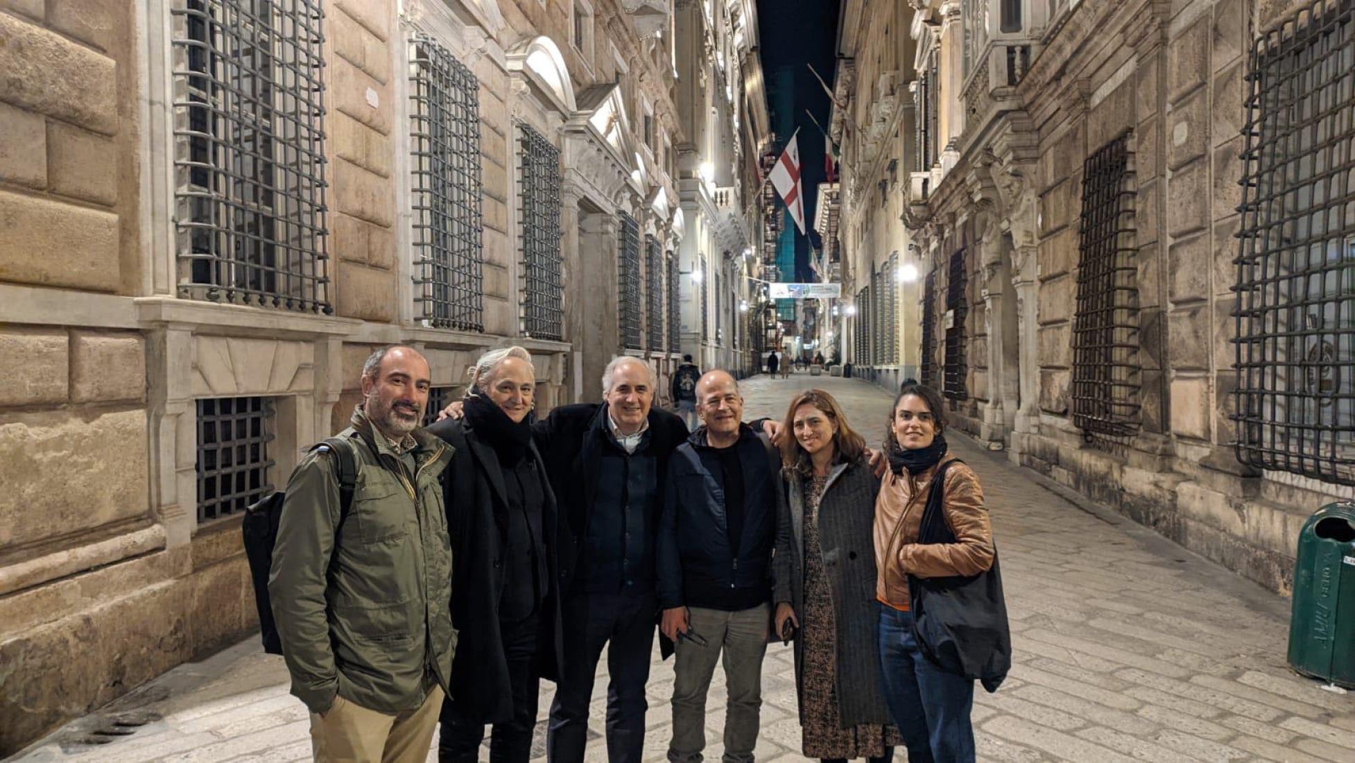 Génova, abril de 2025. De izquierda a derecha. Nicola Valentino Canessa, José Luis Esteban Penelas, Manuel Gausa, José Juan Barba, Nuria Nebot, Natalia Matesanz.