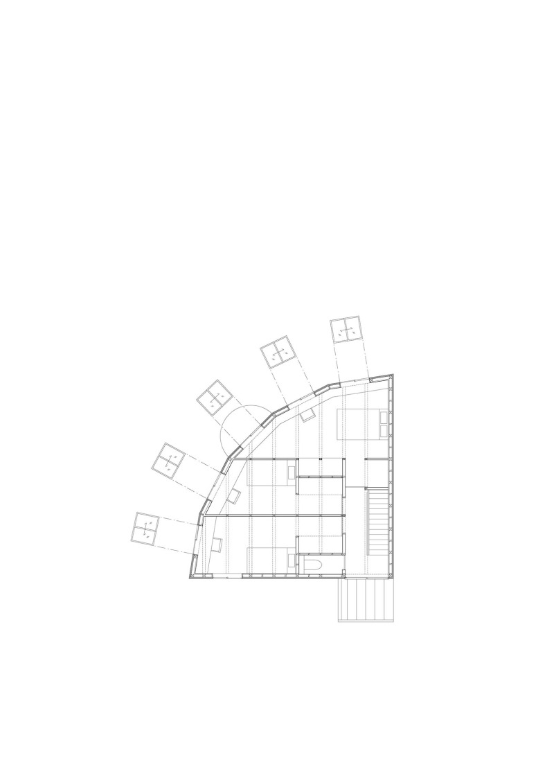 First floor plan. House by the temple by Kuma&Elsa.